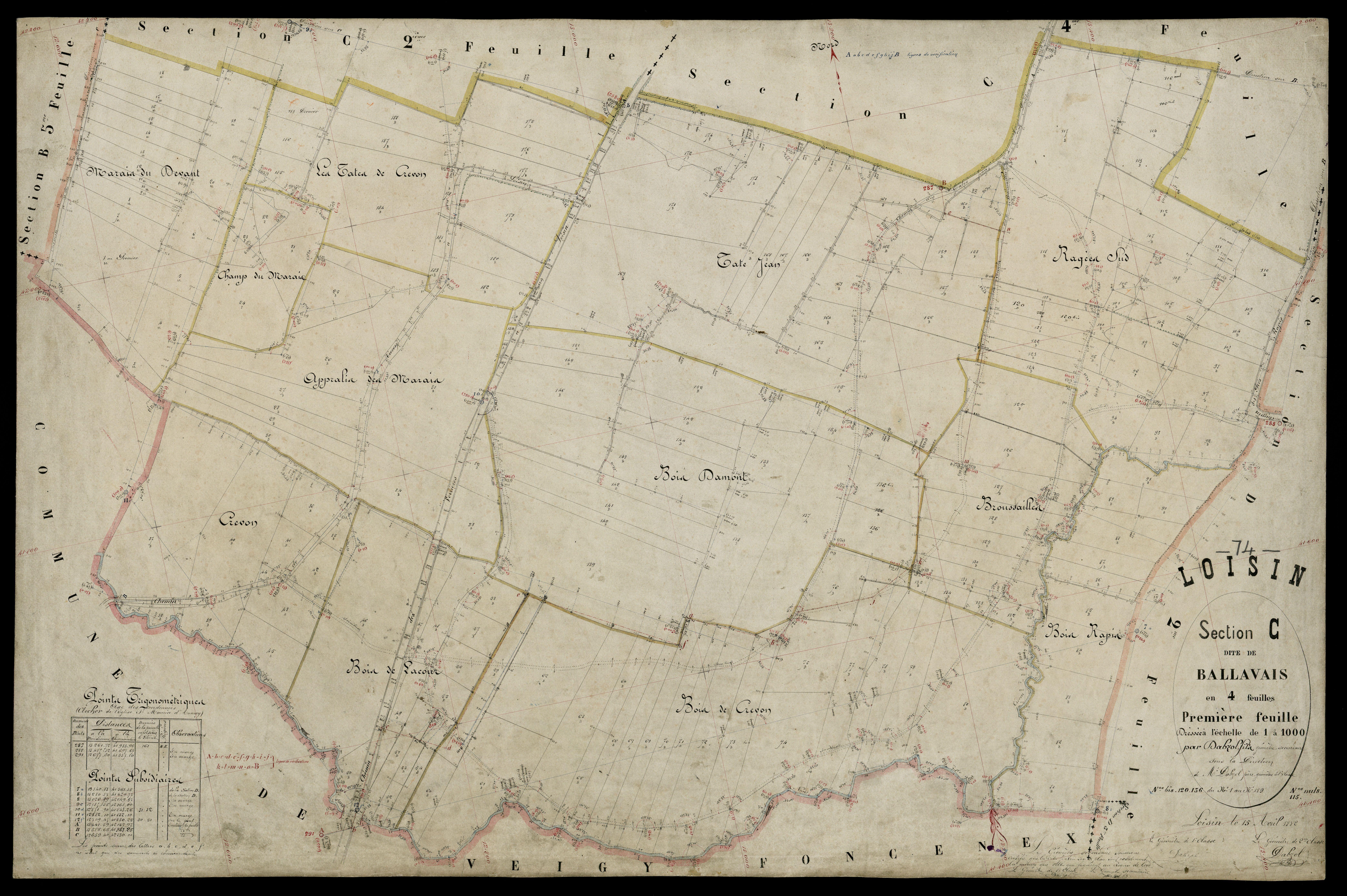 3 P 3 5355 - Feuille n° 2, parcelles n° 190 à 299 - 15 avril 1882