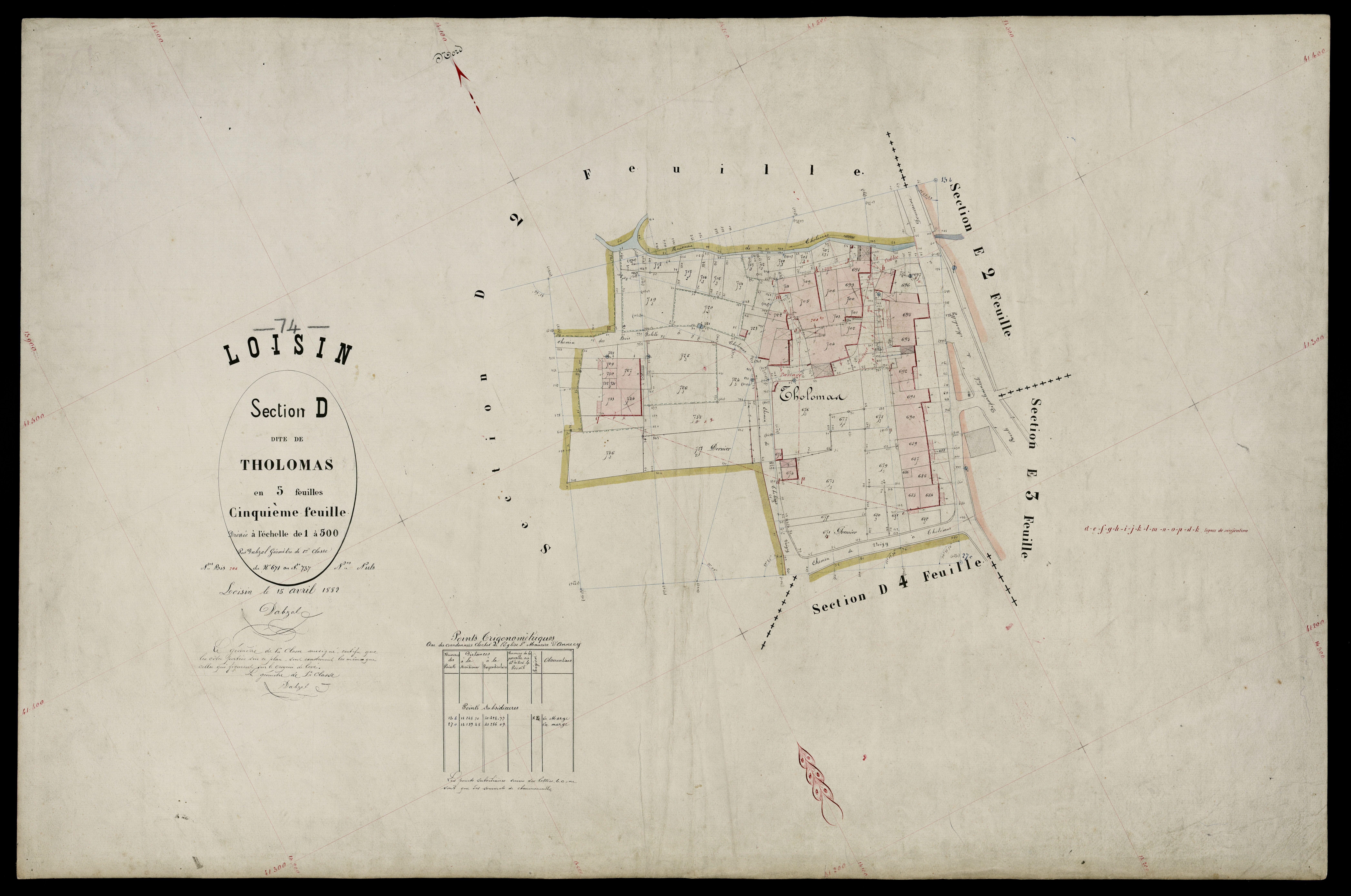 Section E : Cortelan - 1882