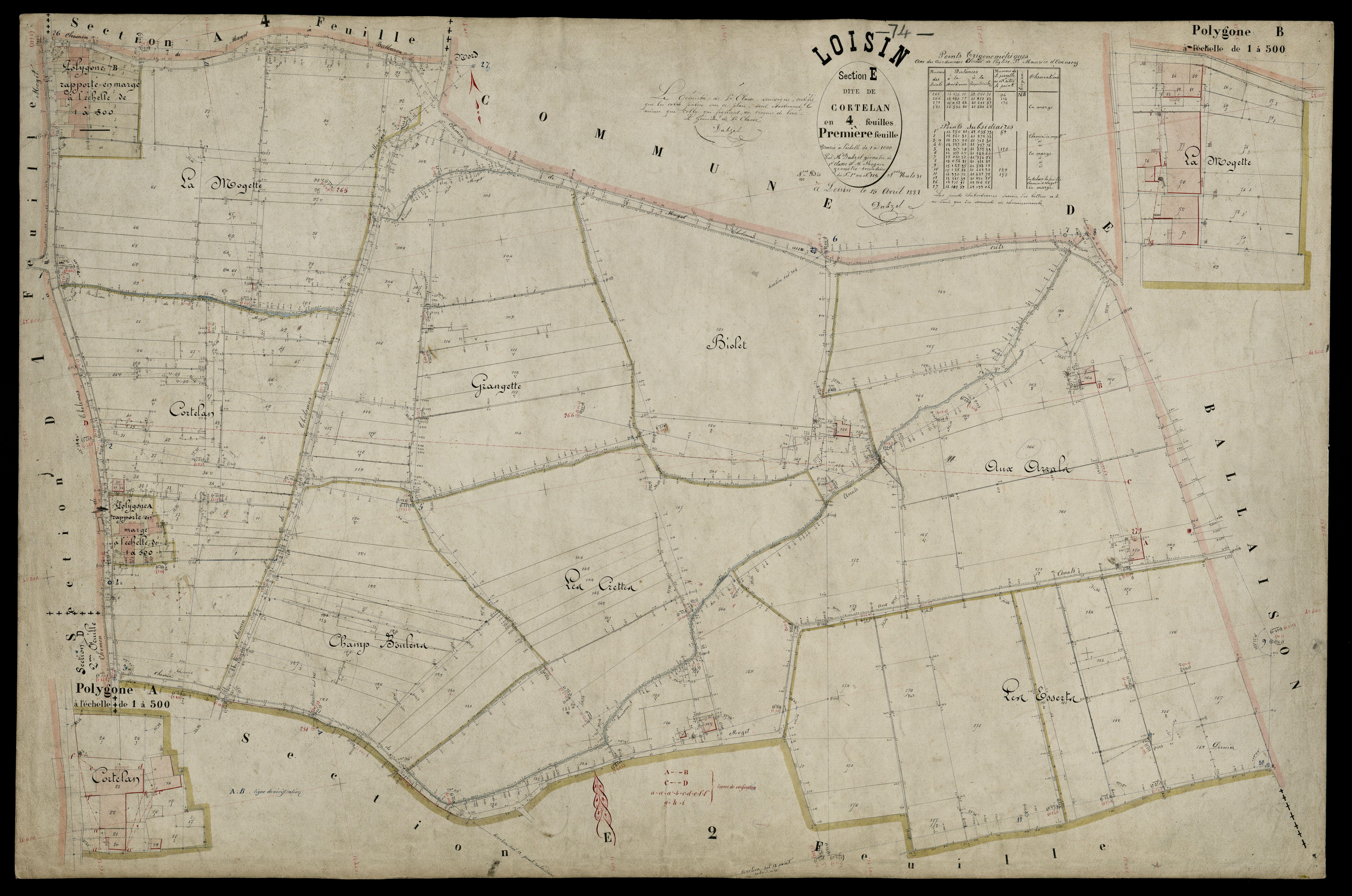3 P 3 5365 - Feuille n° 2, parcelles n° 190 à 379 - 15 avril 1882