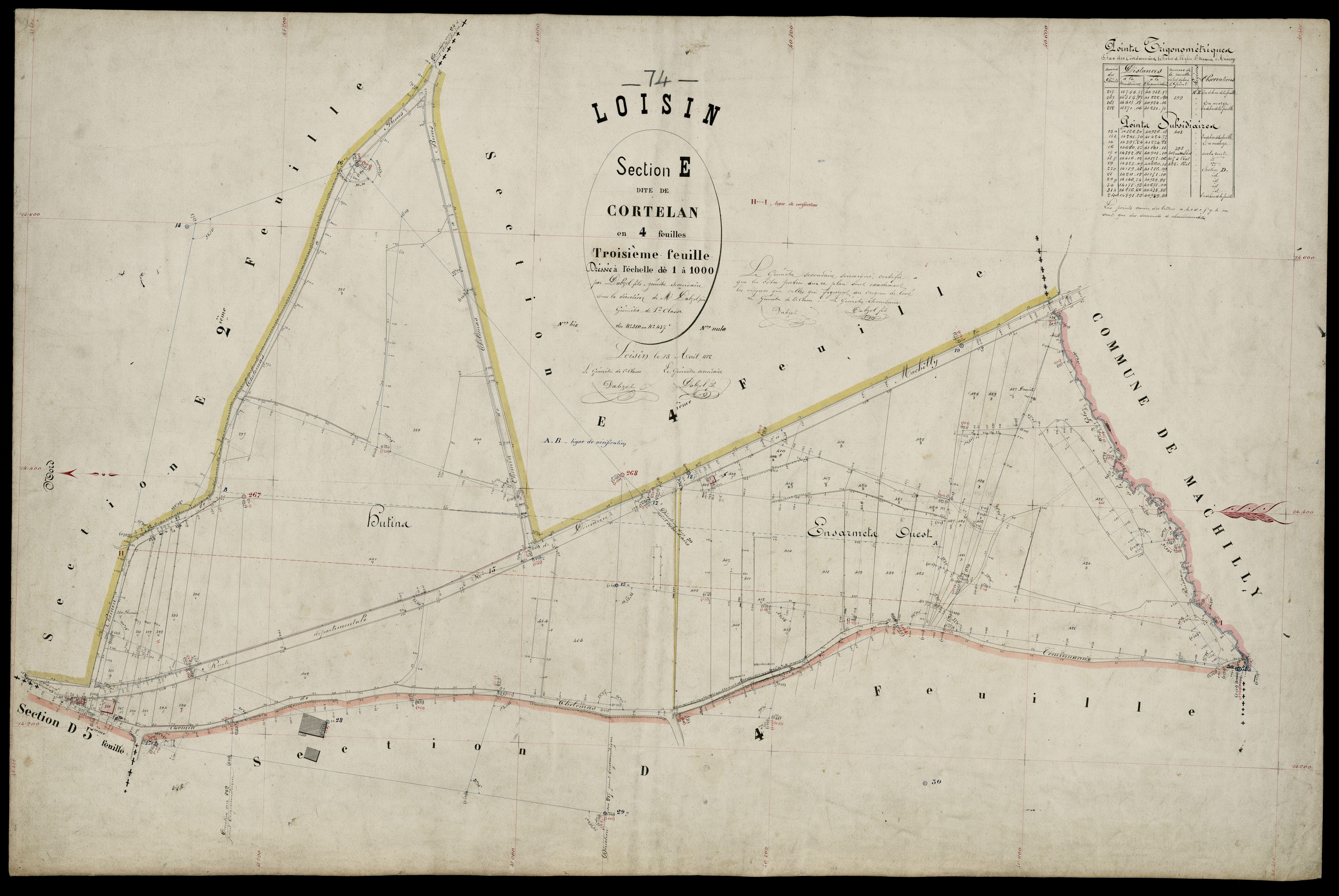 3 P 3 5367 - Feuille n° 4, parcelles n° 438 à 9 - 15 avril 1882