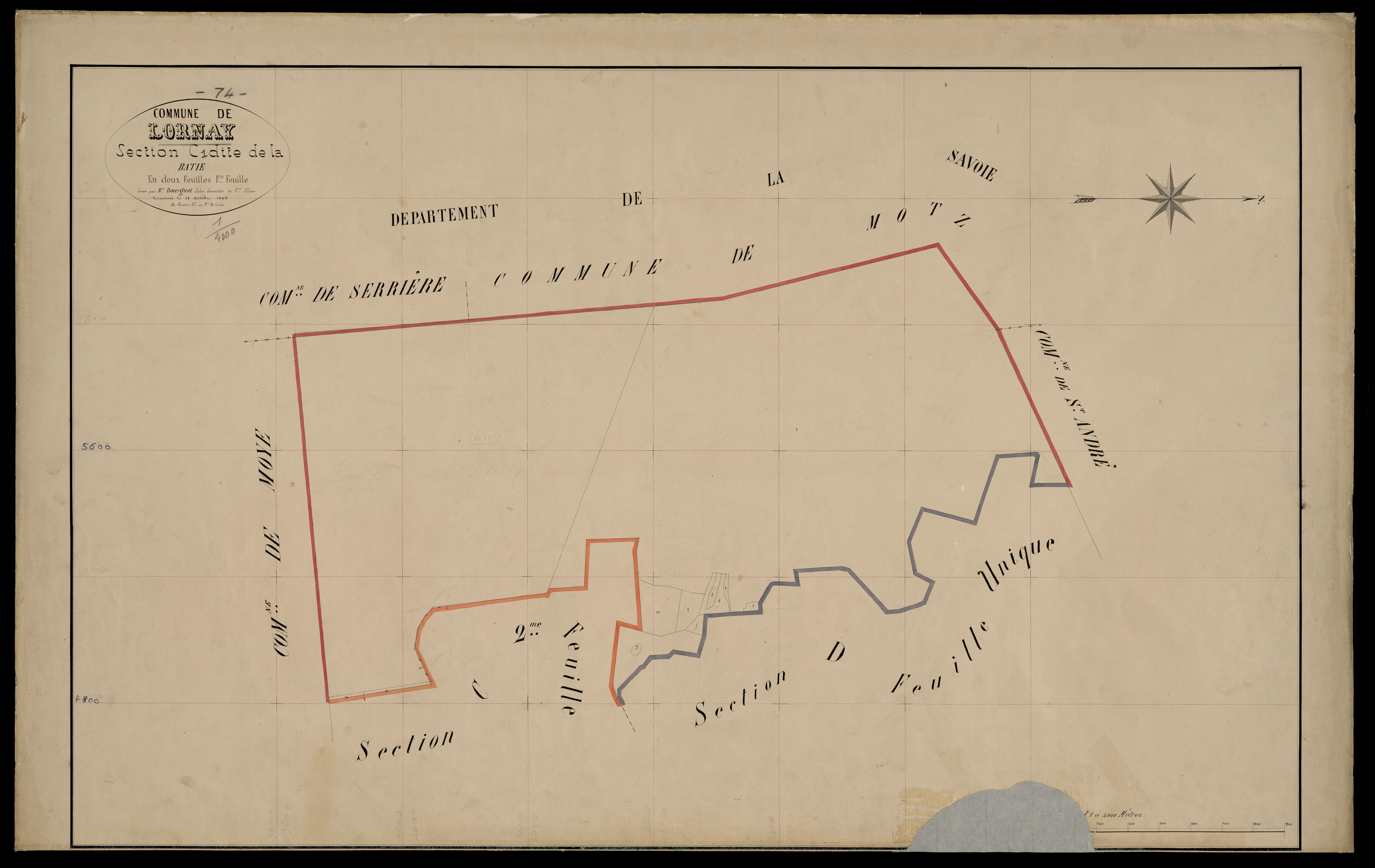 3 P 3 5384 - Feuille n° 2, parcelles n° 11 à 40 - 15 octobre 1863