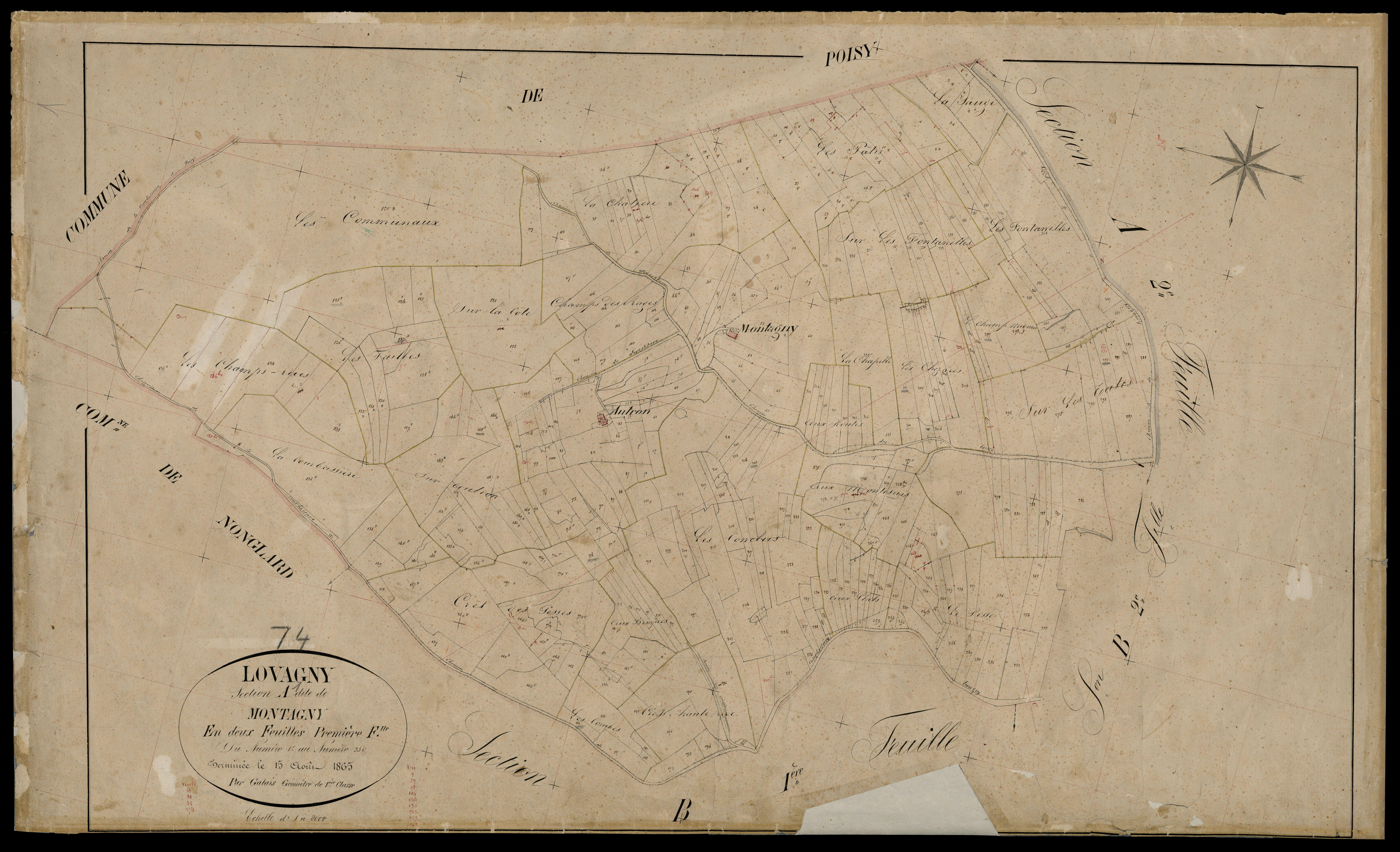3 P 3 5388 - Feuille n° 2, parcelles n° 31 à 721 - 4 juillet 1865
