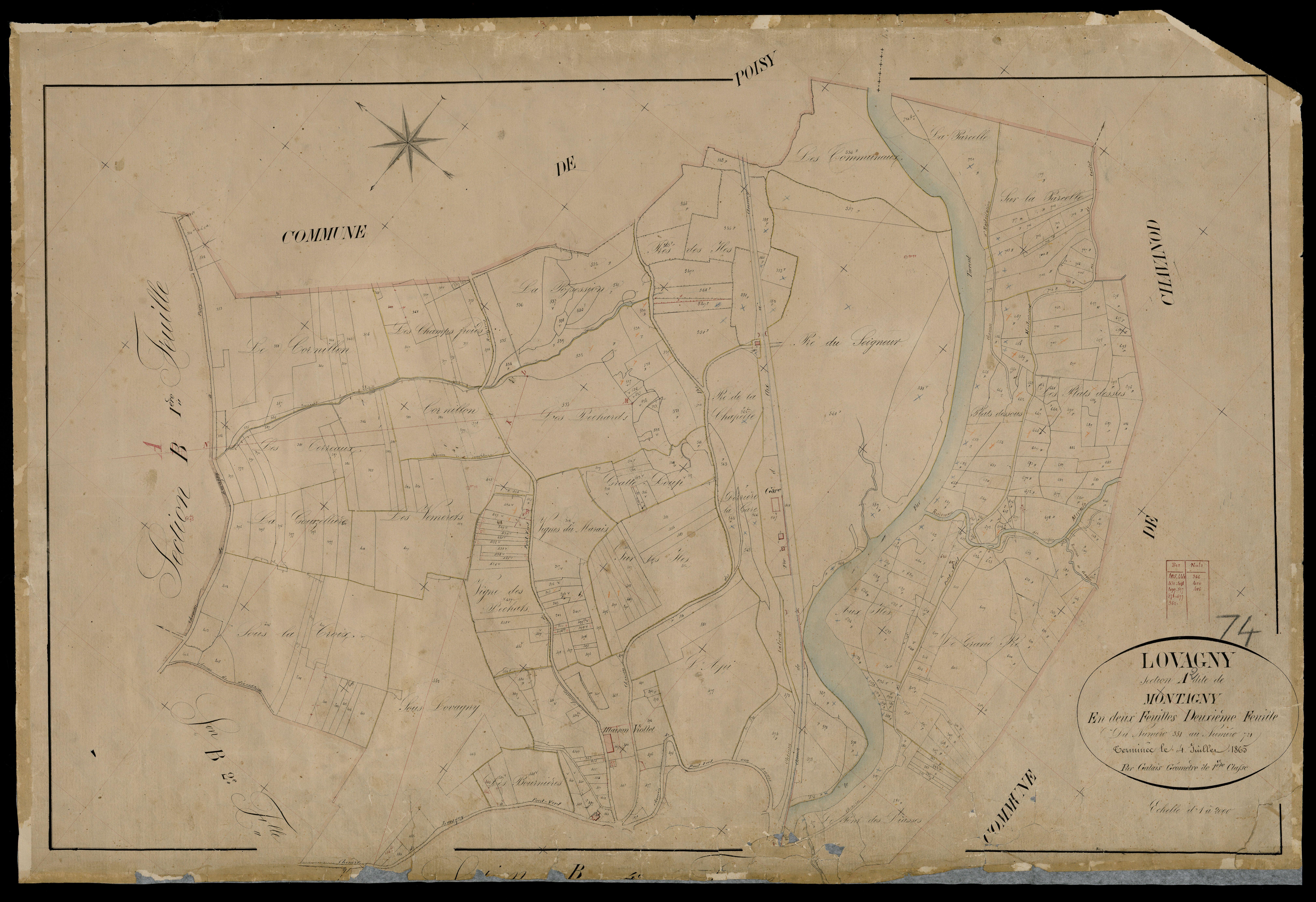 Section B : le Village - 1865