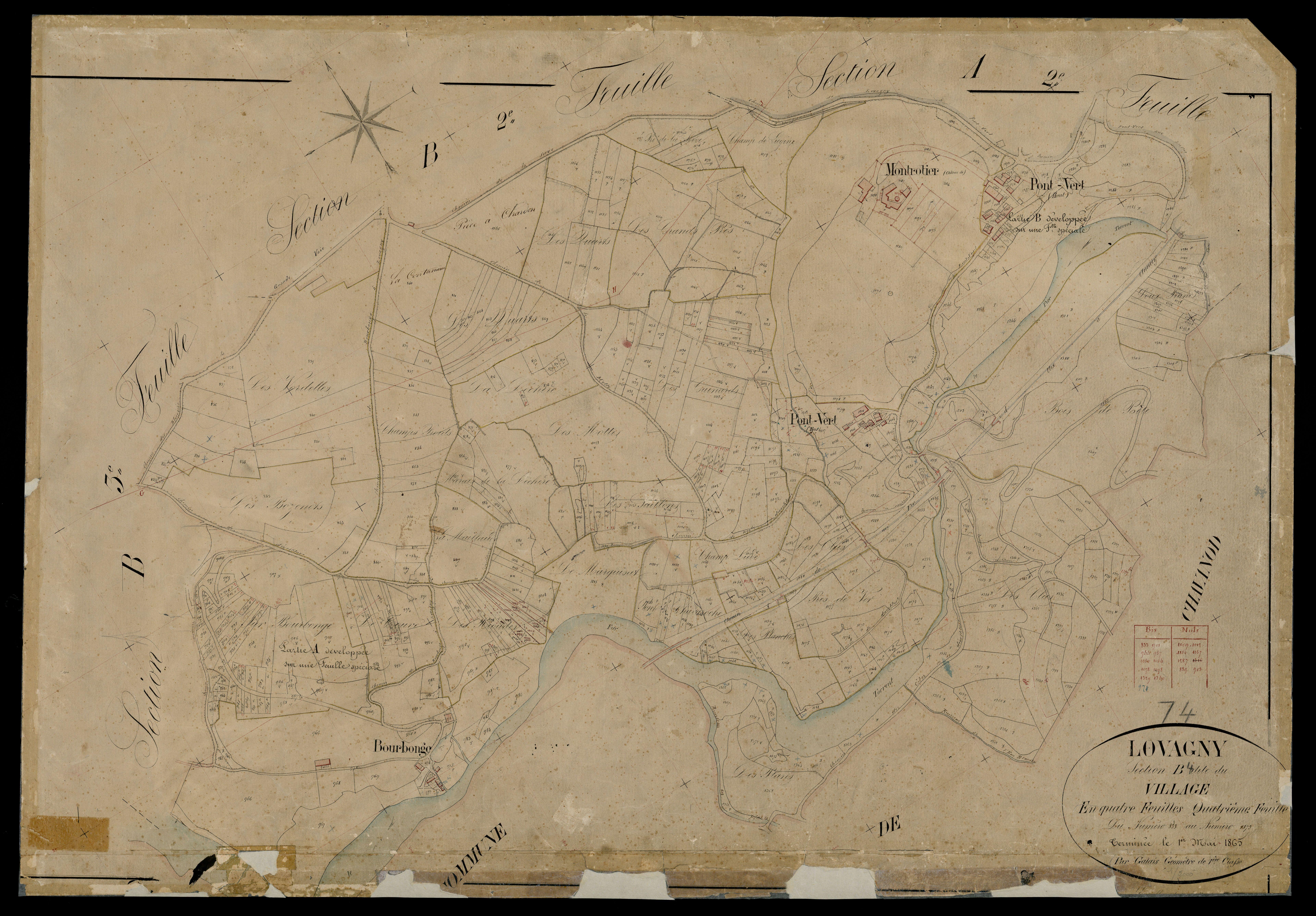3 P 3 5393 - Feuille n° 4 bis, parcelles n° 890 à 1014 et 1248 à 1277 -