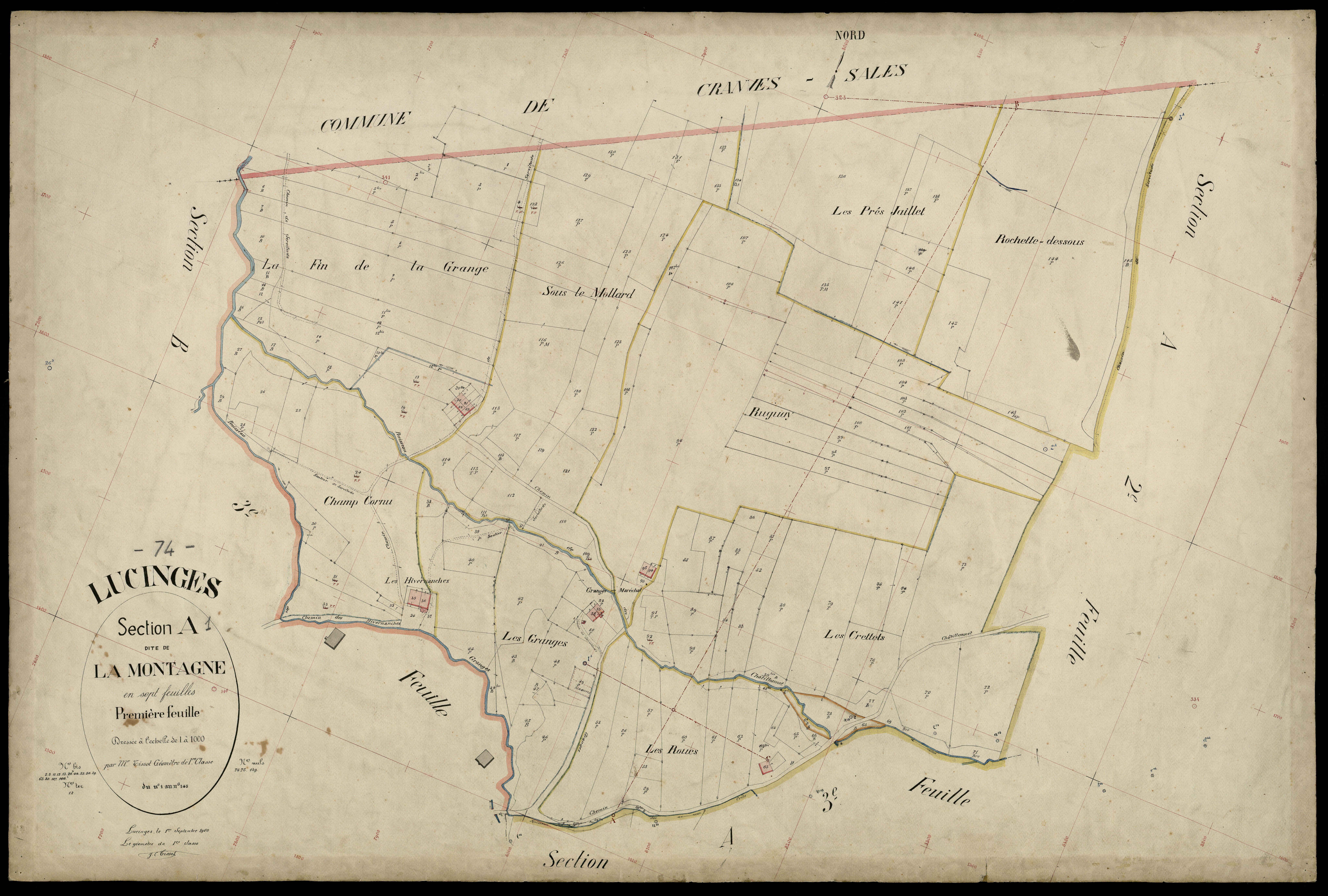 3 P 3 5396 - Feuille n° 2, parcelles n° 146 à 200 - 1er septembre 1900