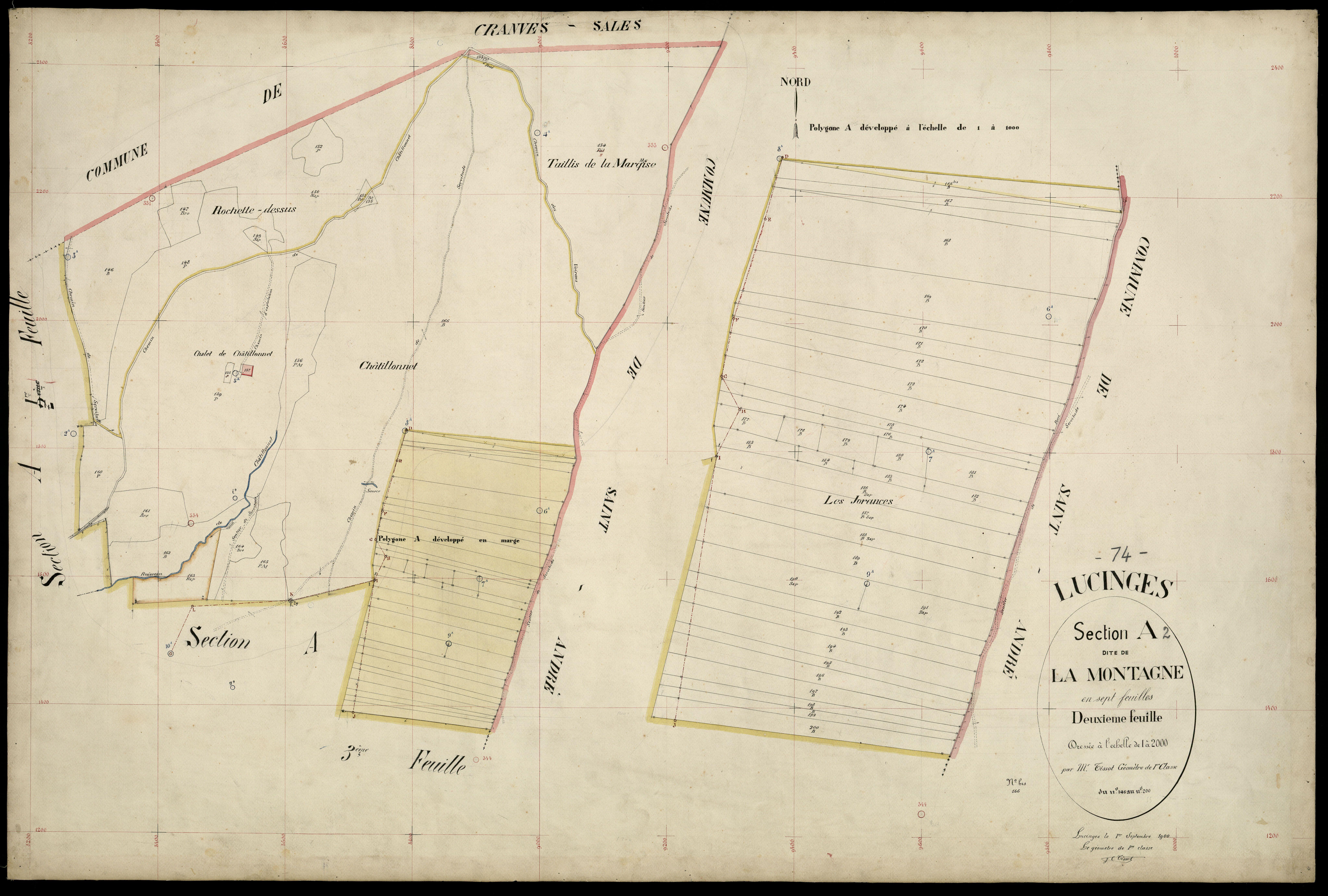 3 P 3 5397 - Feuille n° 3, parcelles n° 201 à 372 - 1er septembre 1900