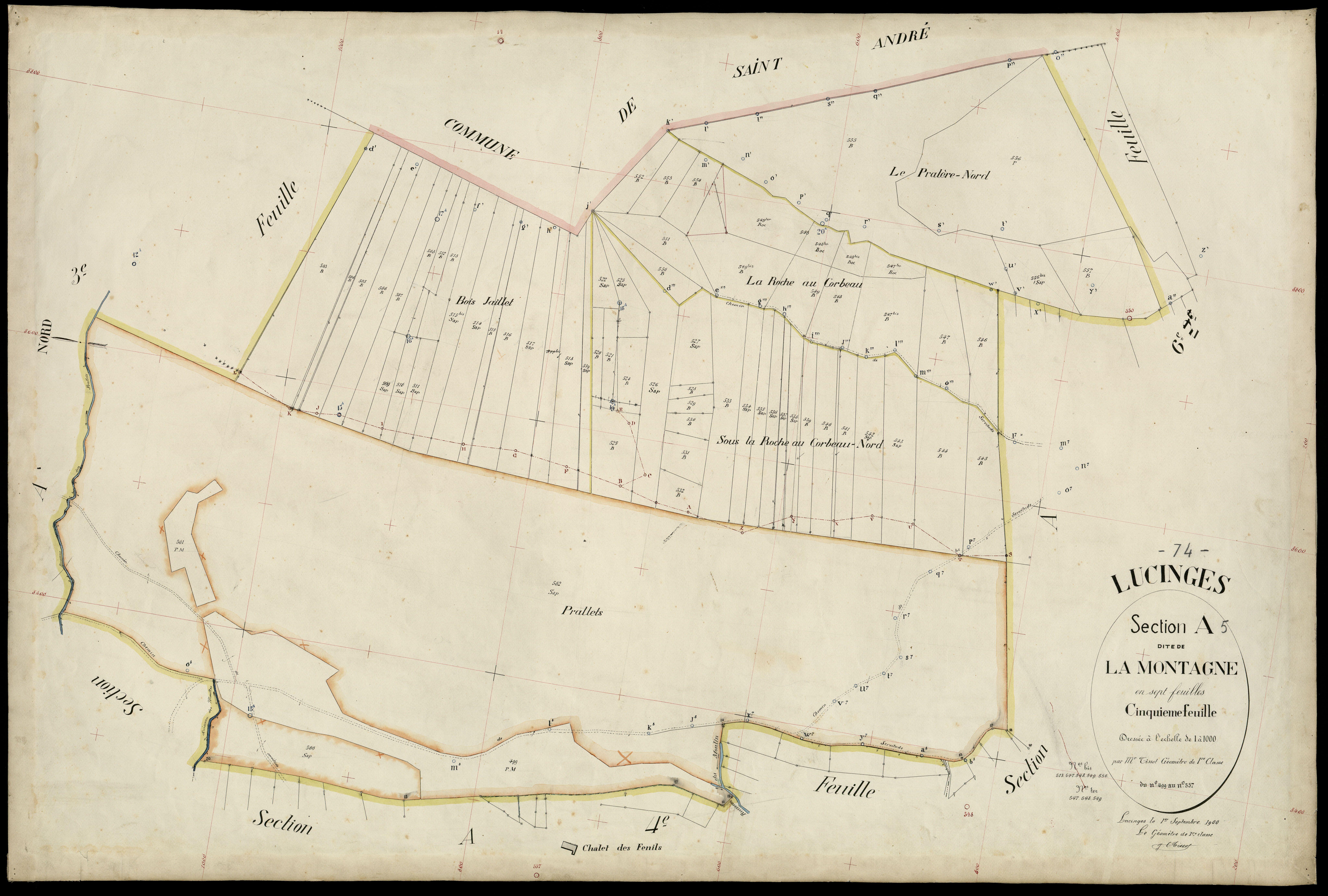3 P 3 5400 - Feuille n° 6, parcelles n° 8 à 70 - 1er septembre 1900