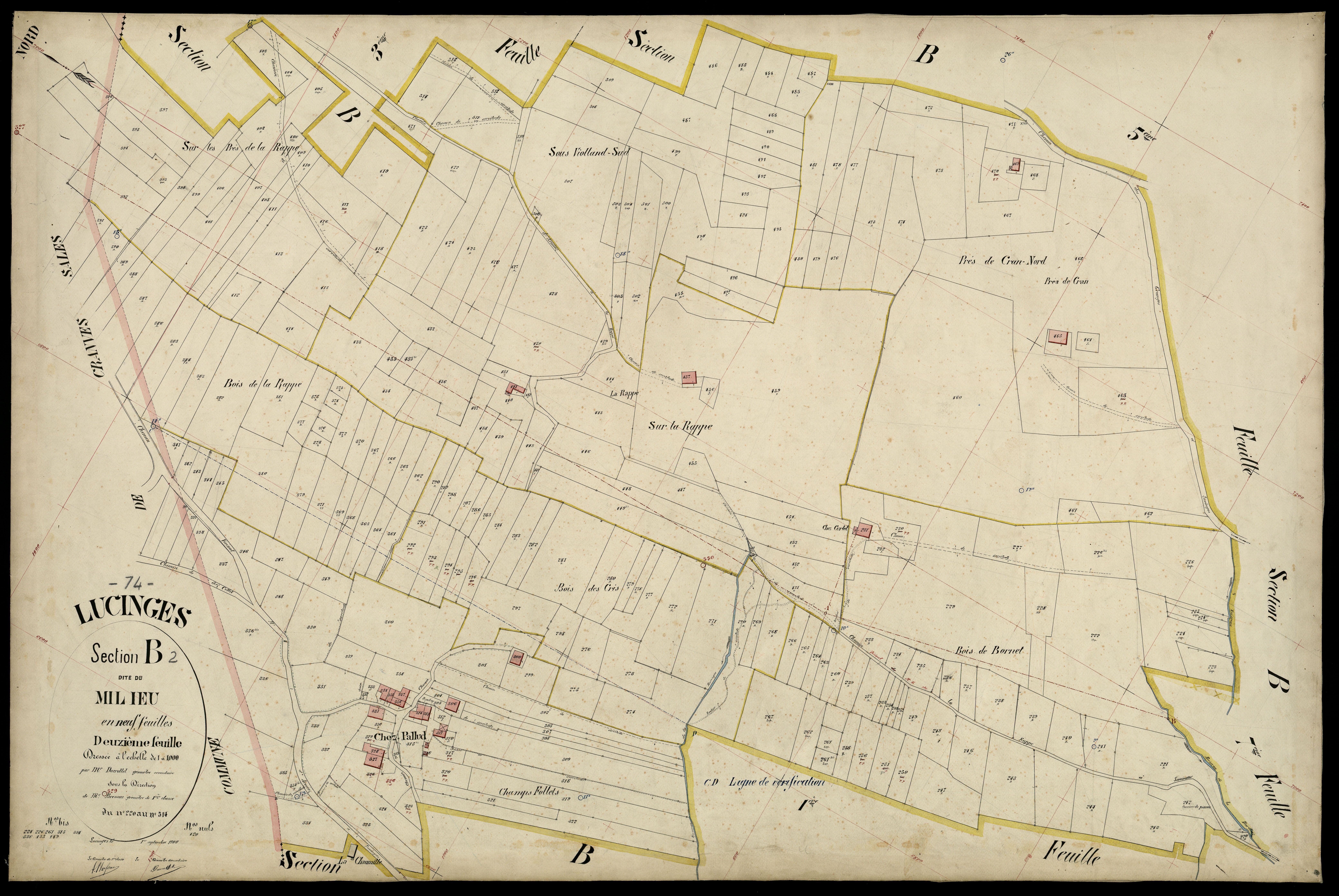 3 P 3 5404 - Feuille n° 3, parcelles n° 1 à 714 - 1er septembre 1900