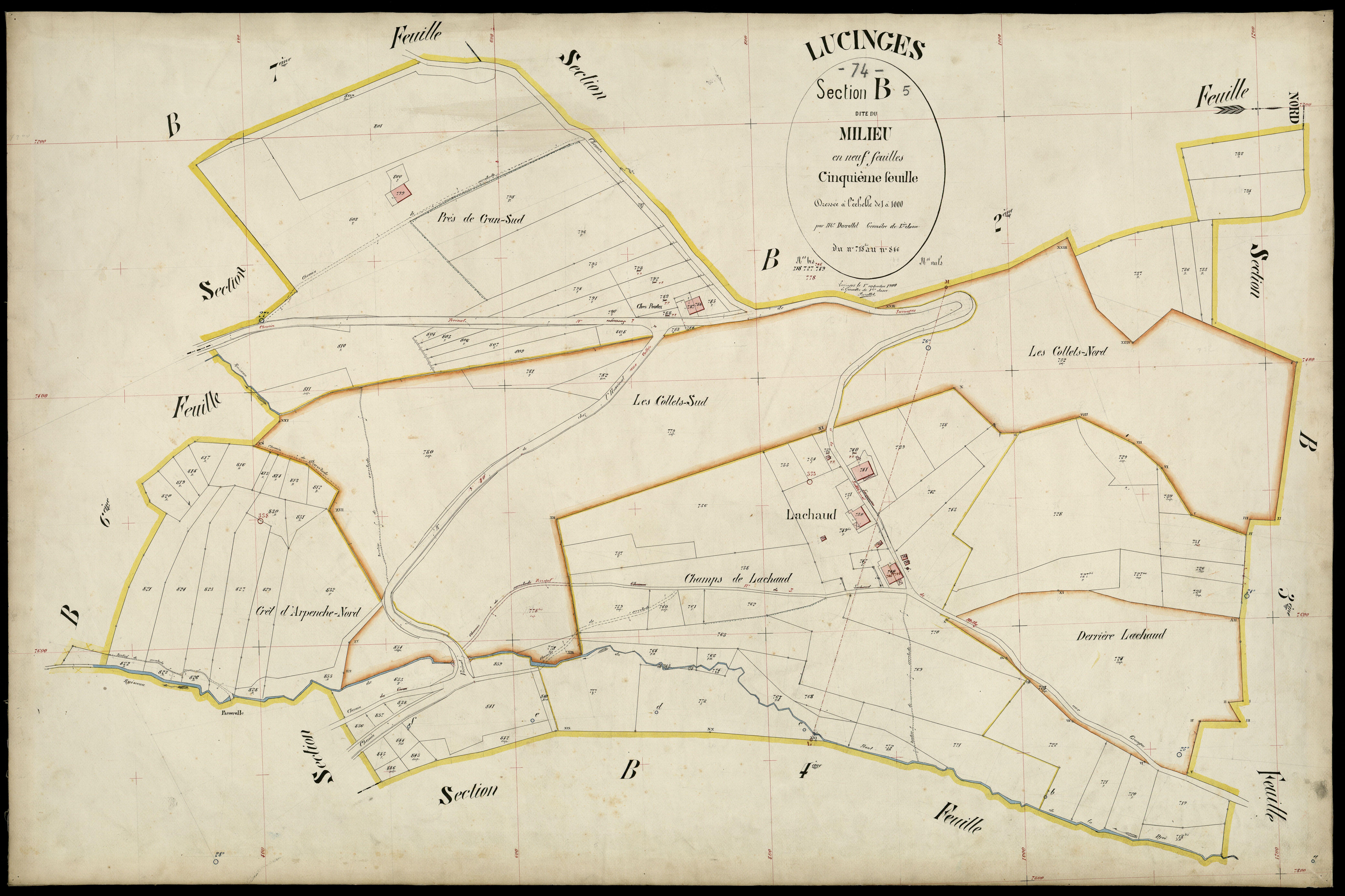 3 P 3 5407 - Feuille n° 6, parcelles n° 847 à 1026 - 1er septembre 1900