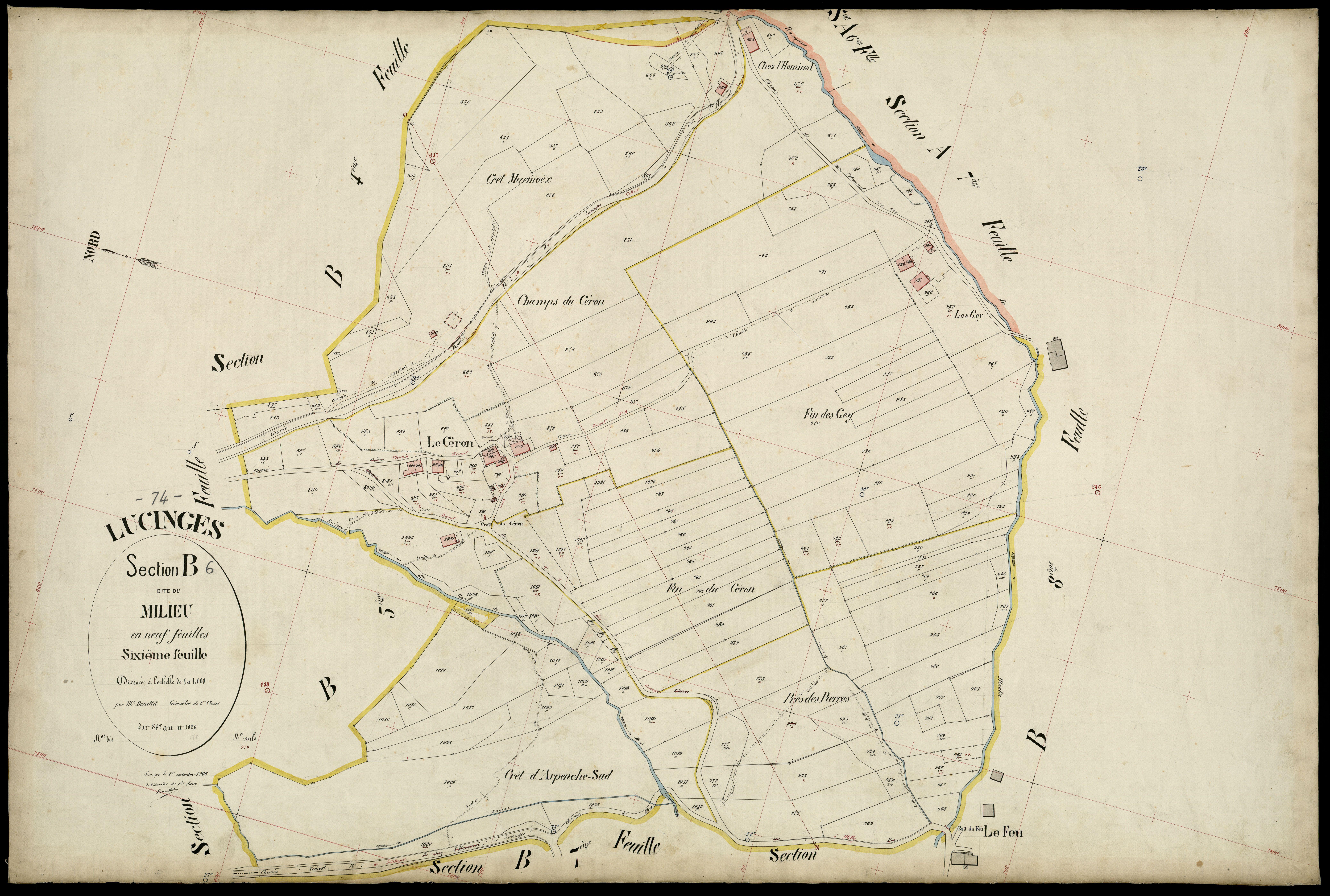 3 P 3 5408 - Feuille n° 7, parcelles n° 1027 à 1174 - 1er septembre 1900