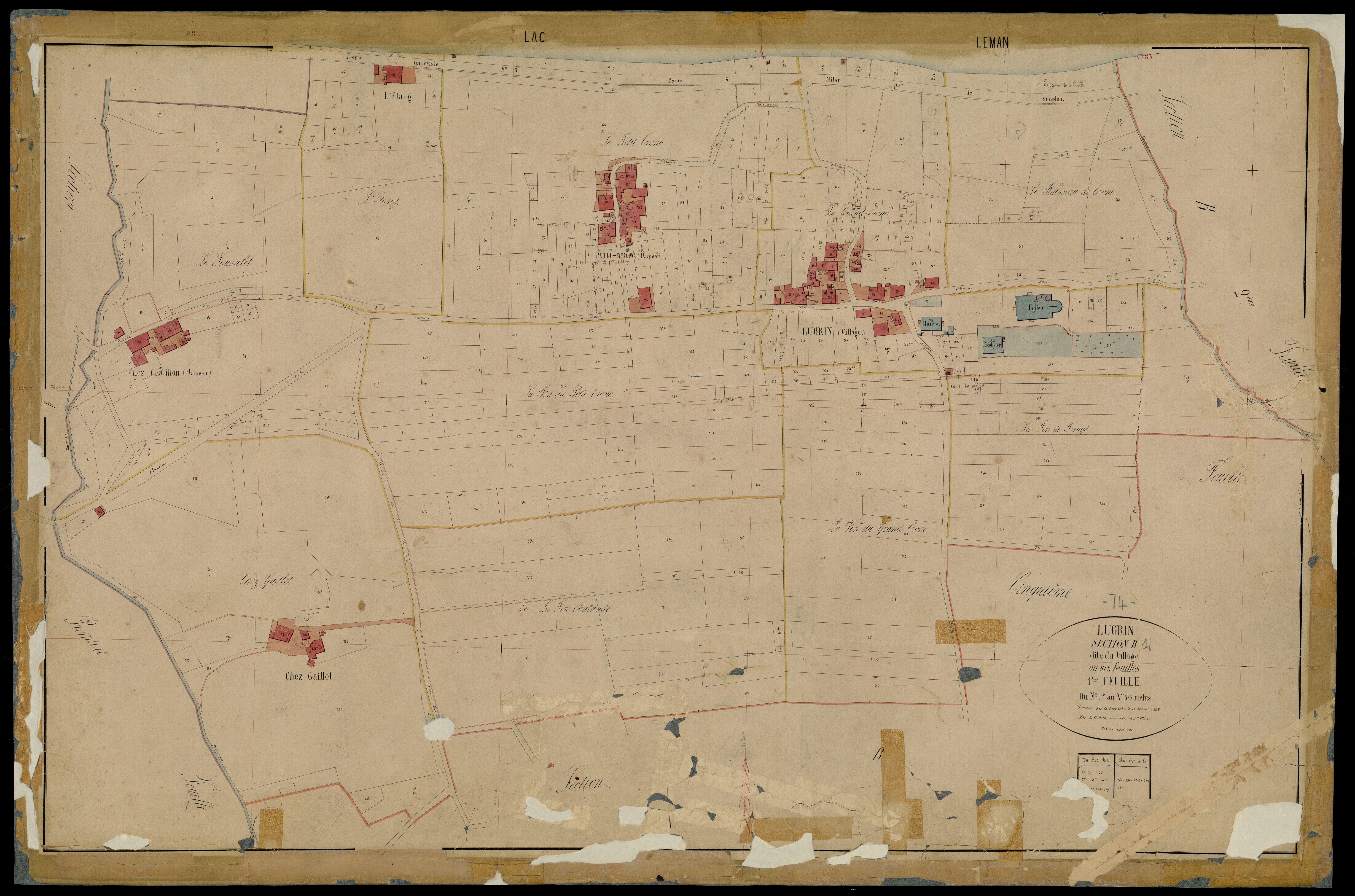 3 P 3 5423 - Feuille n° 2, parcelles n° 376 à 1016 - 15 mai 1867