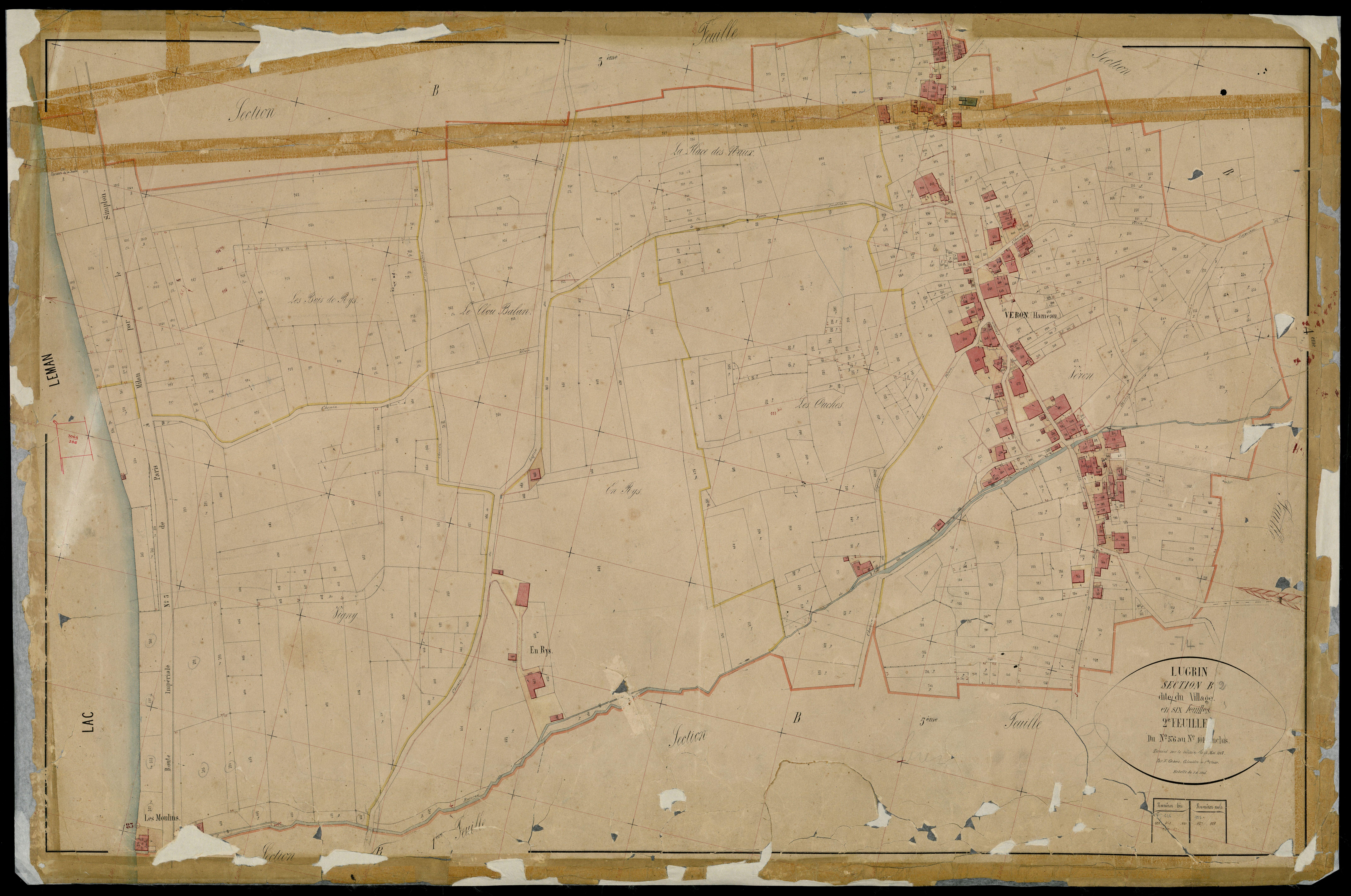 3 P 3 5424 - Feuille n° 3, parcelles n° 1017 à 126 - 15 juillet 1867