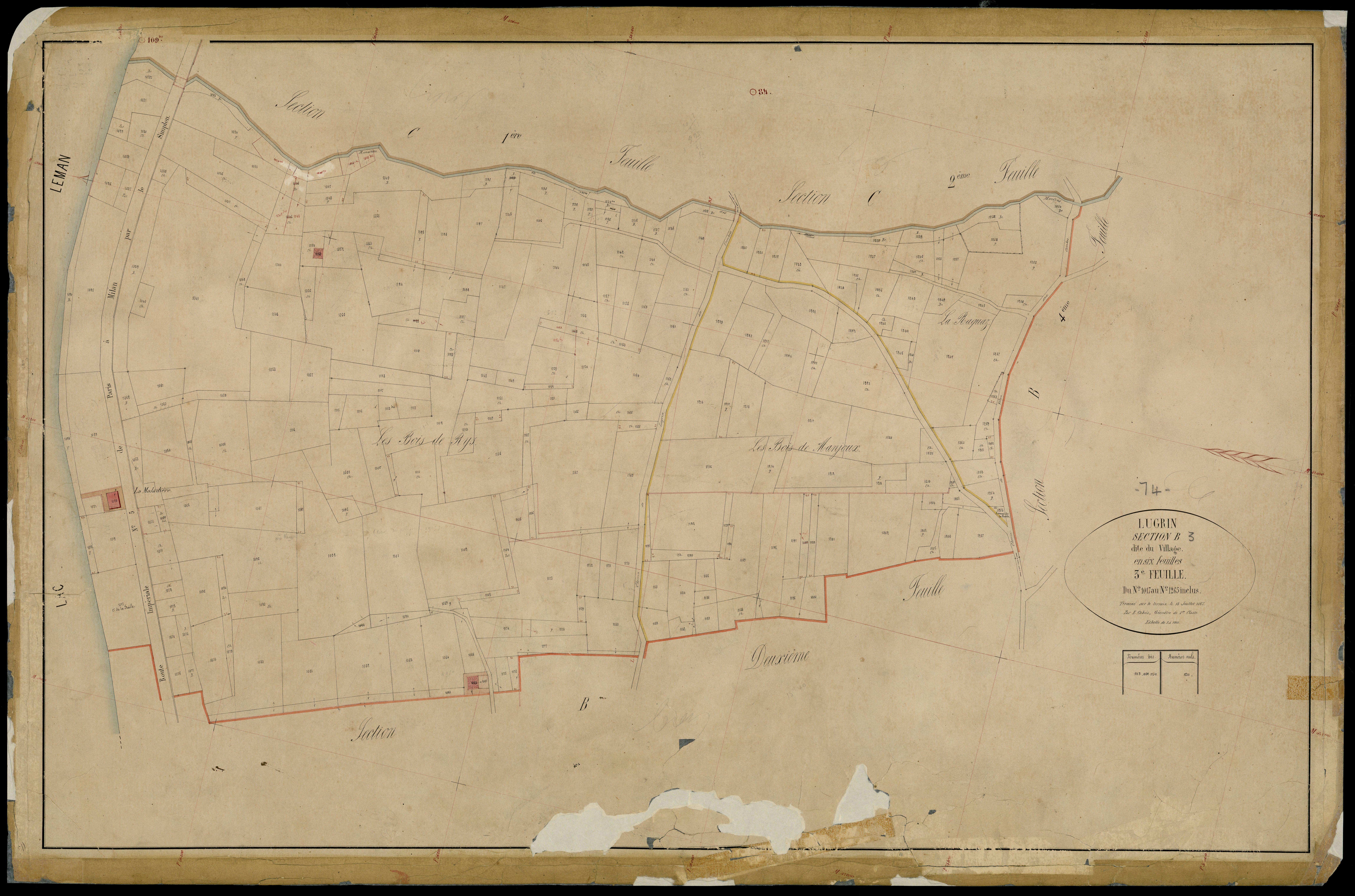 3 P 3 5425 - Feuille n° 4, parcelles n° 1266 à 2032 - 1er mai 1868