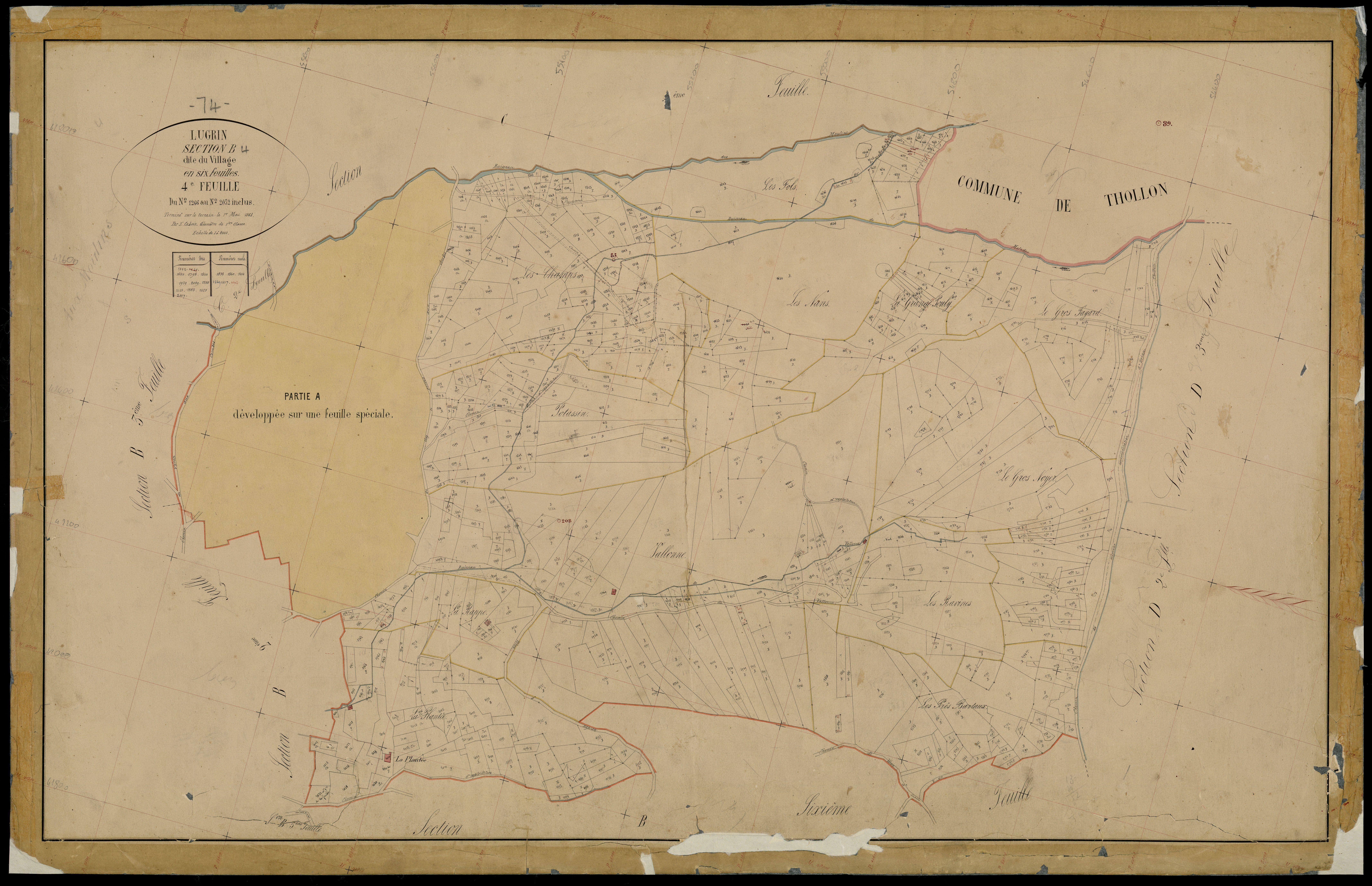 3 P 3 5426 - Feuille n° 4 bis, parcelles n° 1266 à 144 -