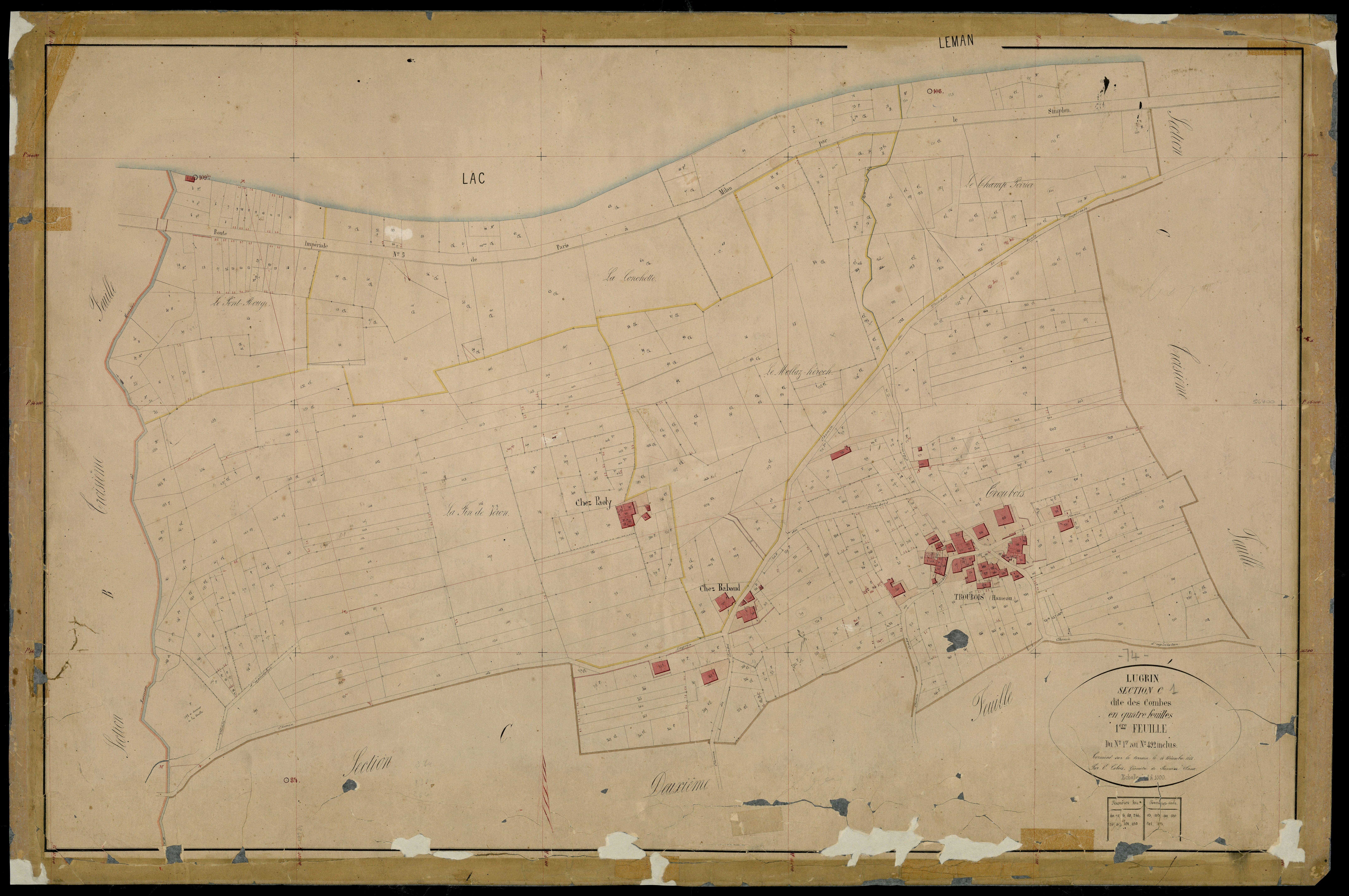 3 P 3 5430 - Feuille n° 2, parcelles n° 493 à 811 - 15 juillet 1867