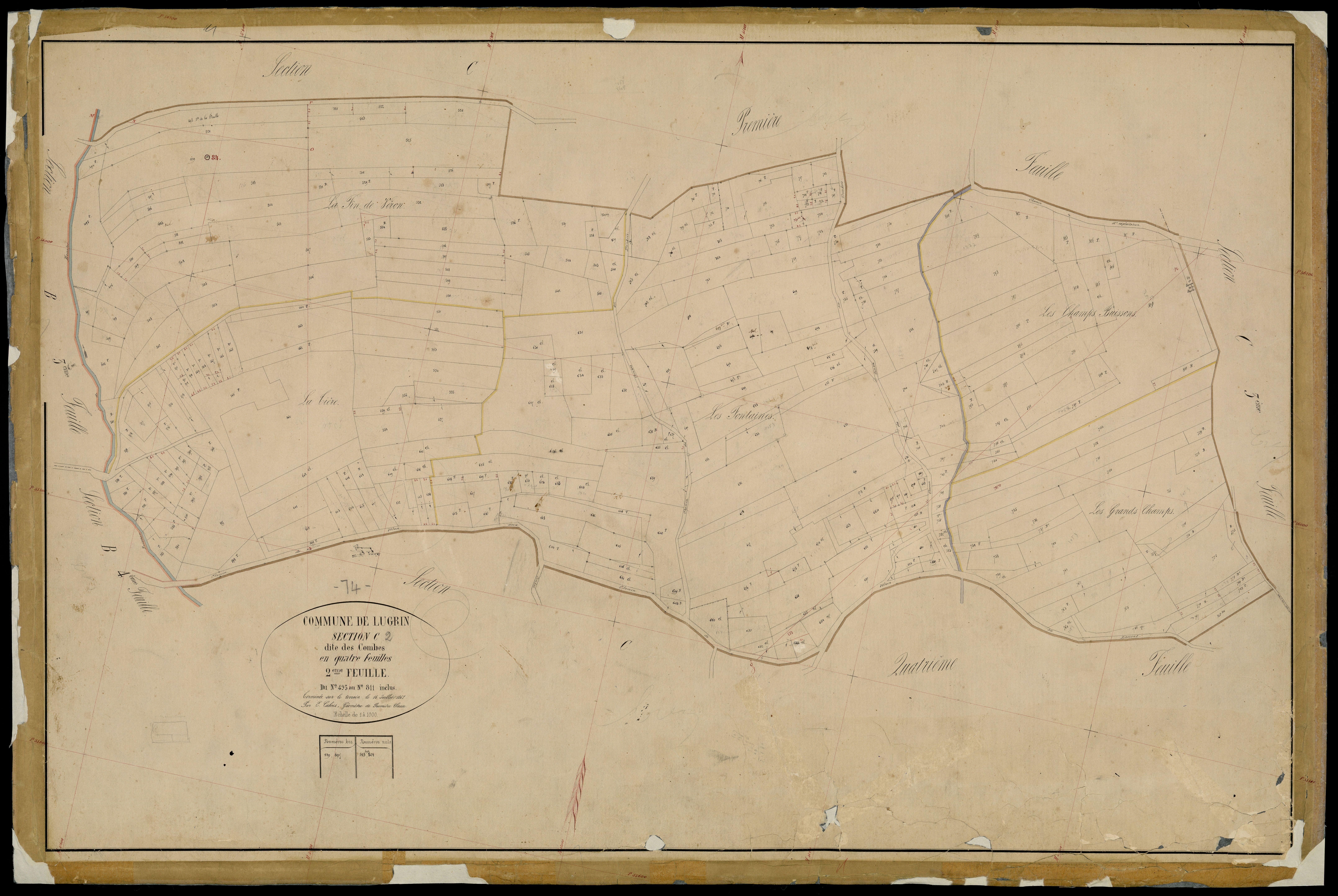 3 P 3 5431 - Feuille n° 3, parcelles n° 812 à 1174 - 30 juin 1868