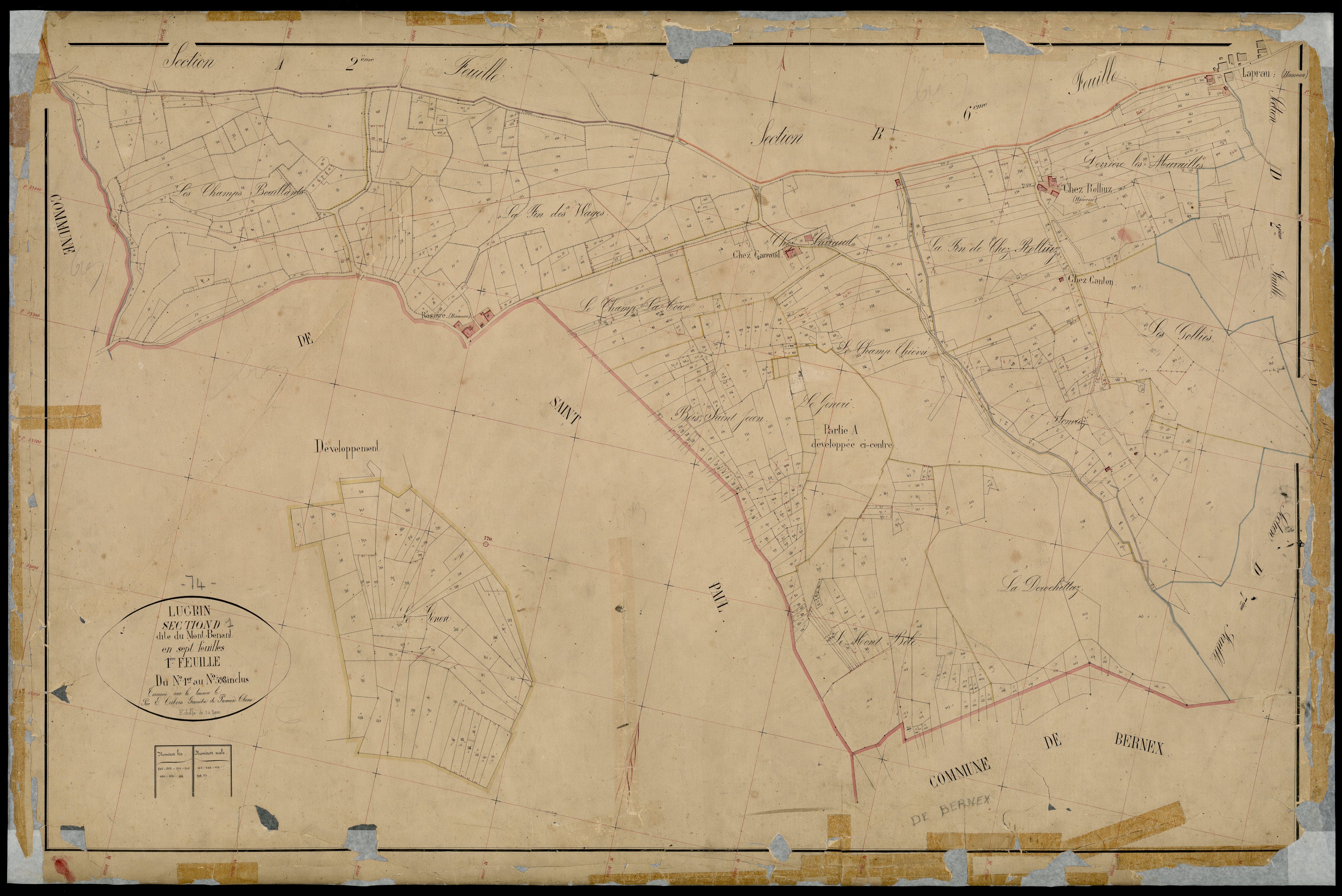 3 P 3 5436 - Feuille n° 2, parcelles n° 99 à 786 -
