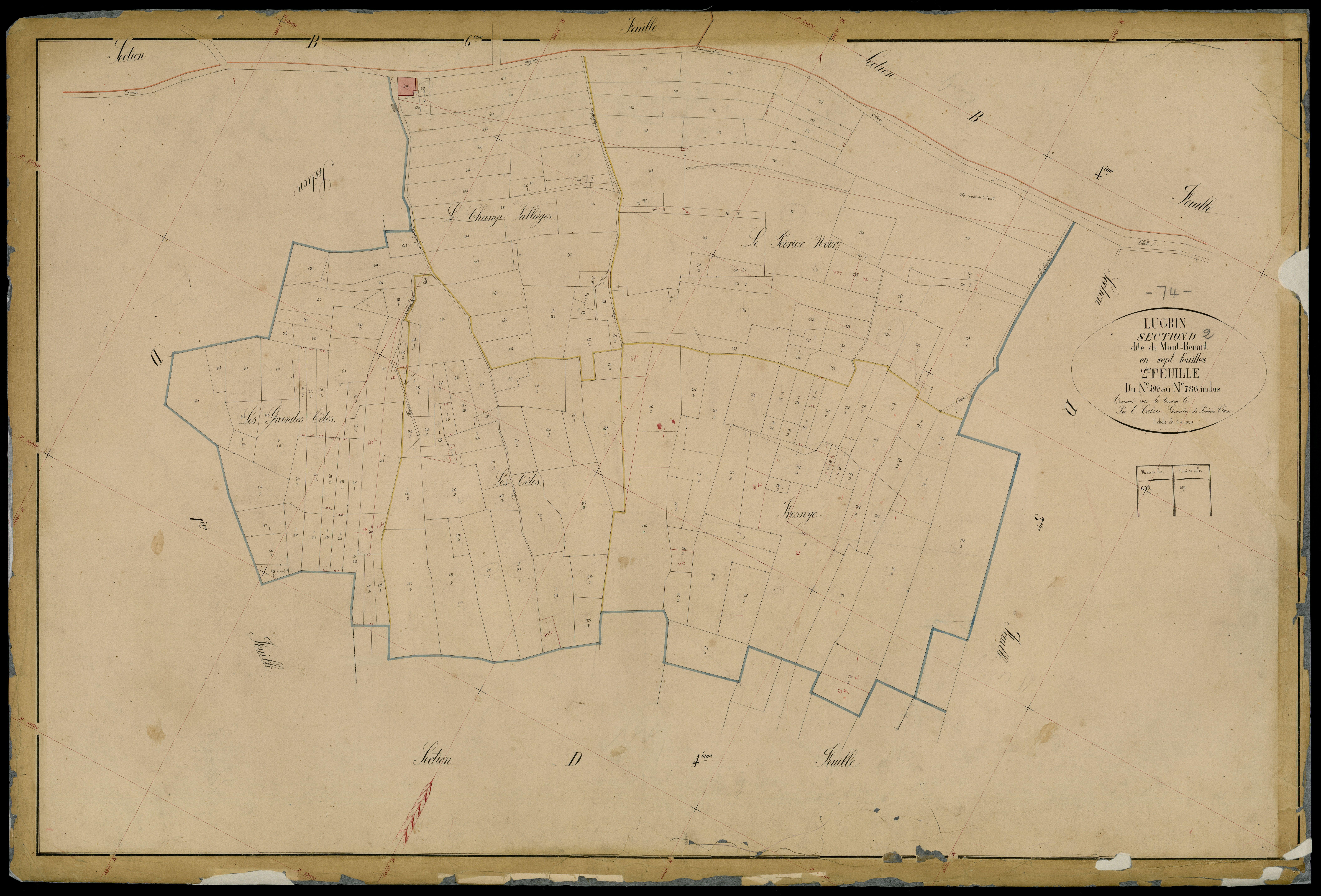 3 P 3 5437 - Feuille n° 3, parcelles n° 787 à 93 - 1er août 1868