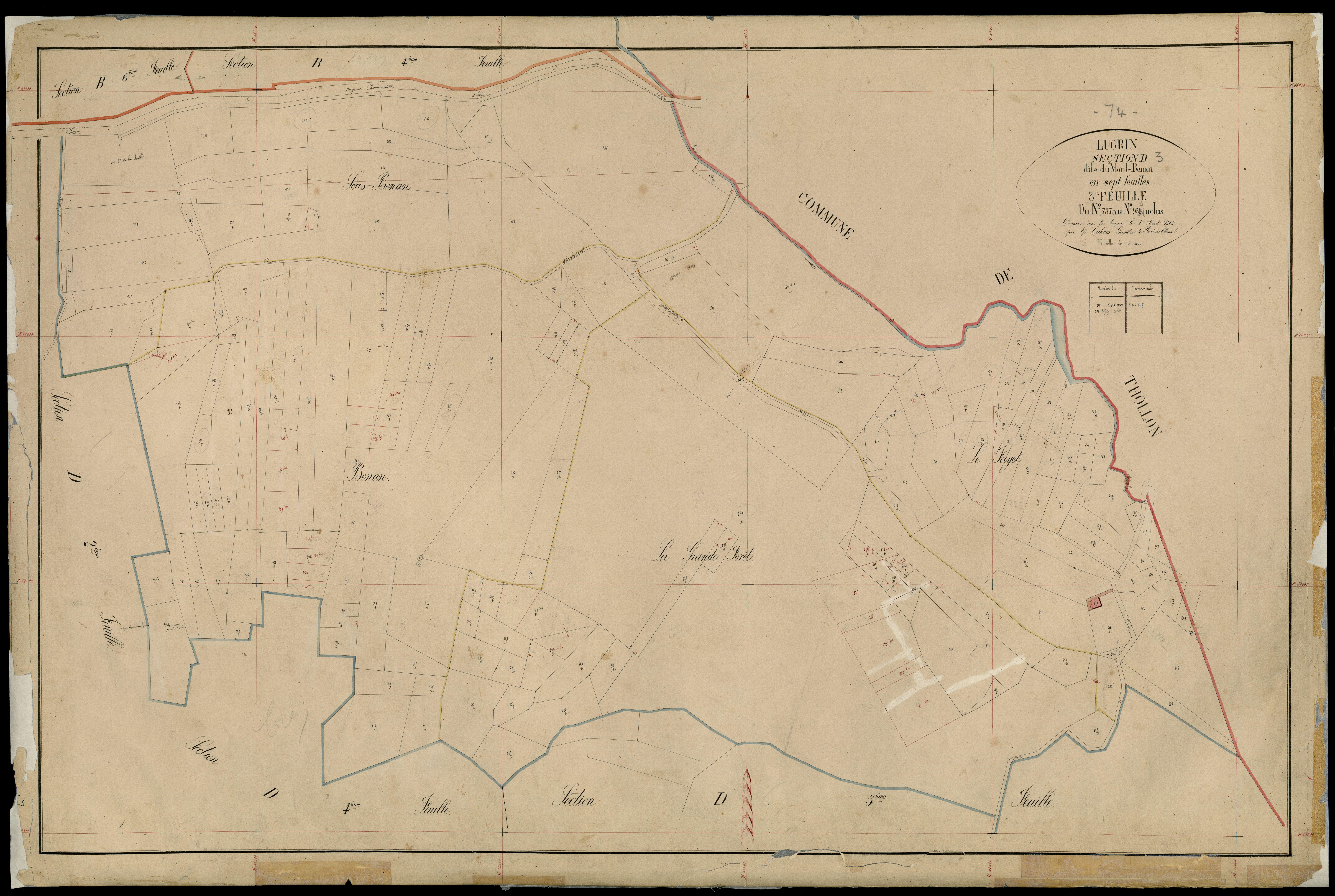 3 P 3 5438 - Feuille n° 4, parcelles n° 94 à 1064 -