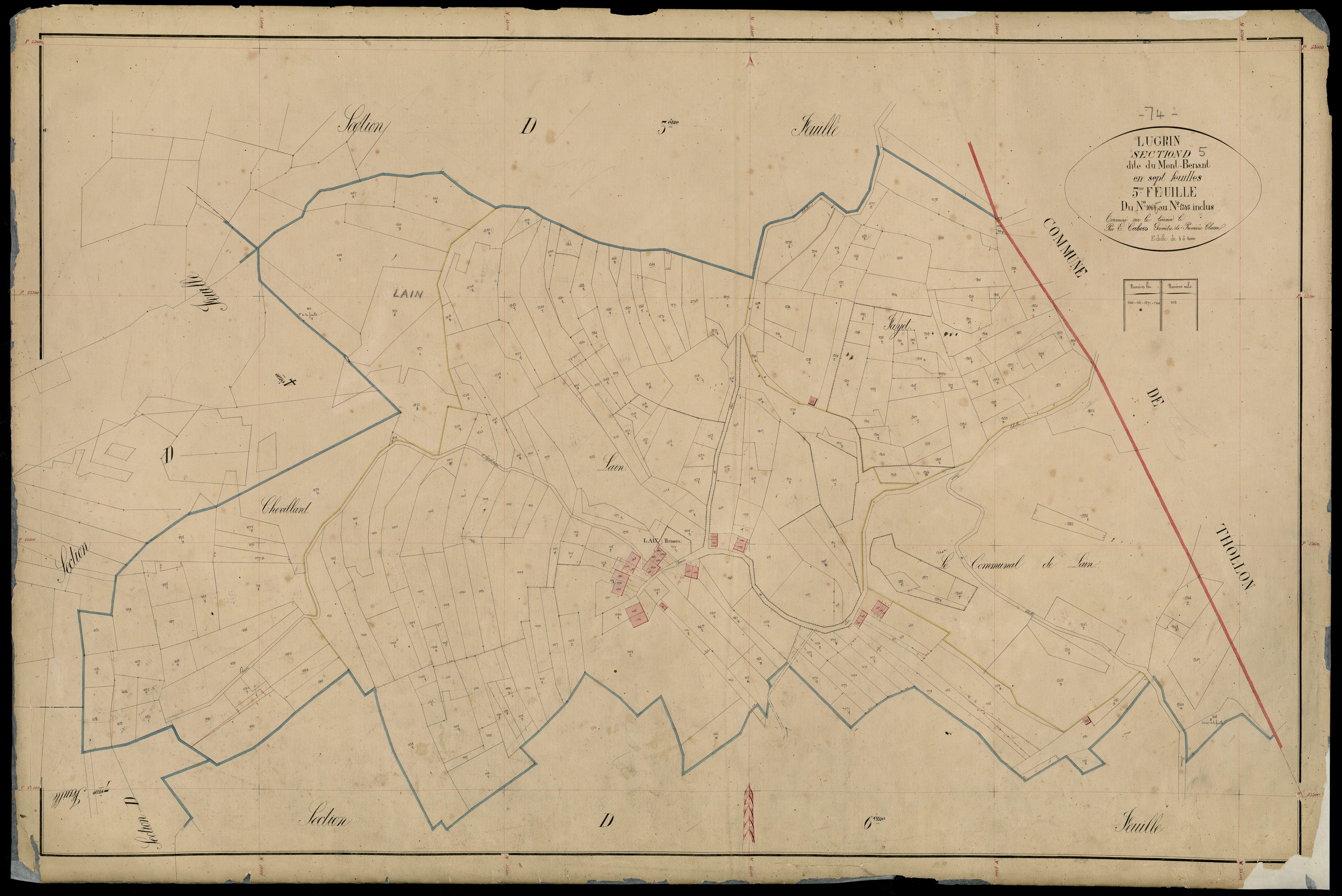 3 P 3 5440 - Feuille n° 6, parcelles n° 1349 à 1783 - 15 septembre 1867