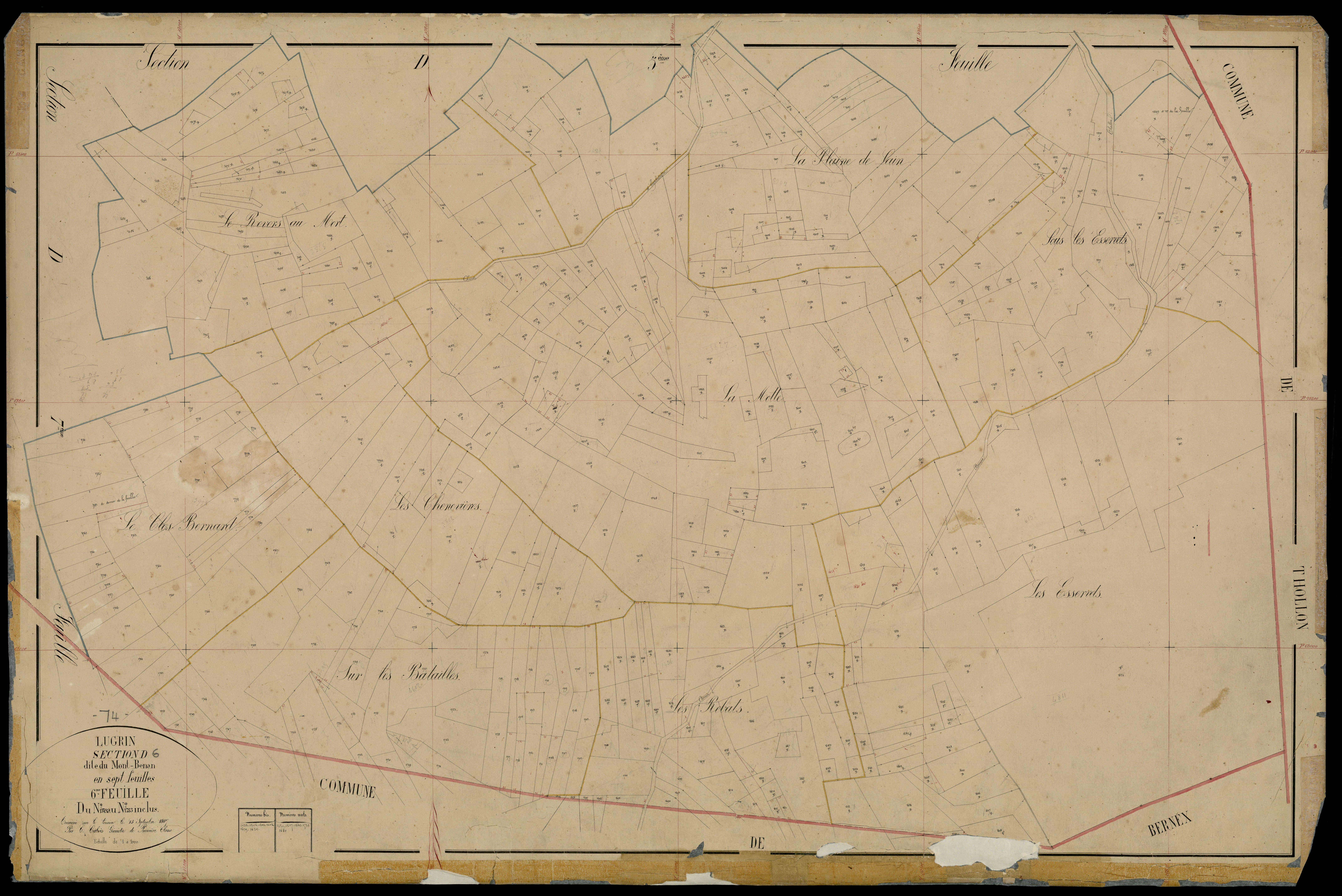 3 P 3 5441 - Feuille n° 7, parcelles n° 1784 à 200 - 15 novembre 1867