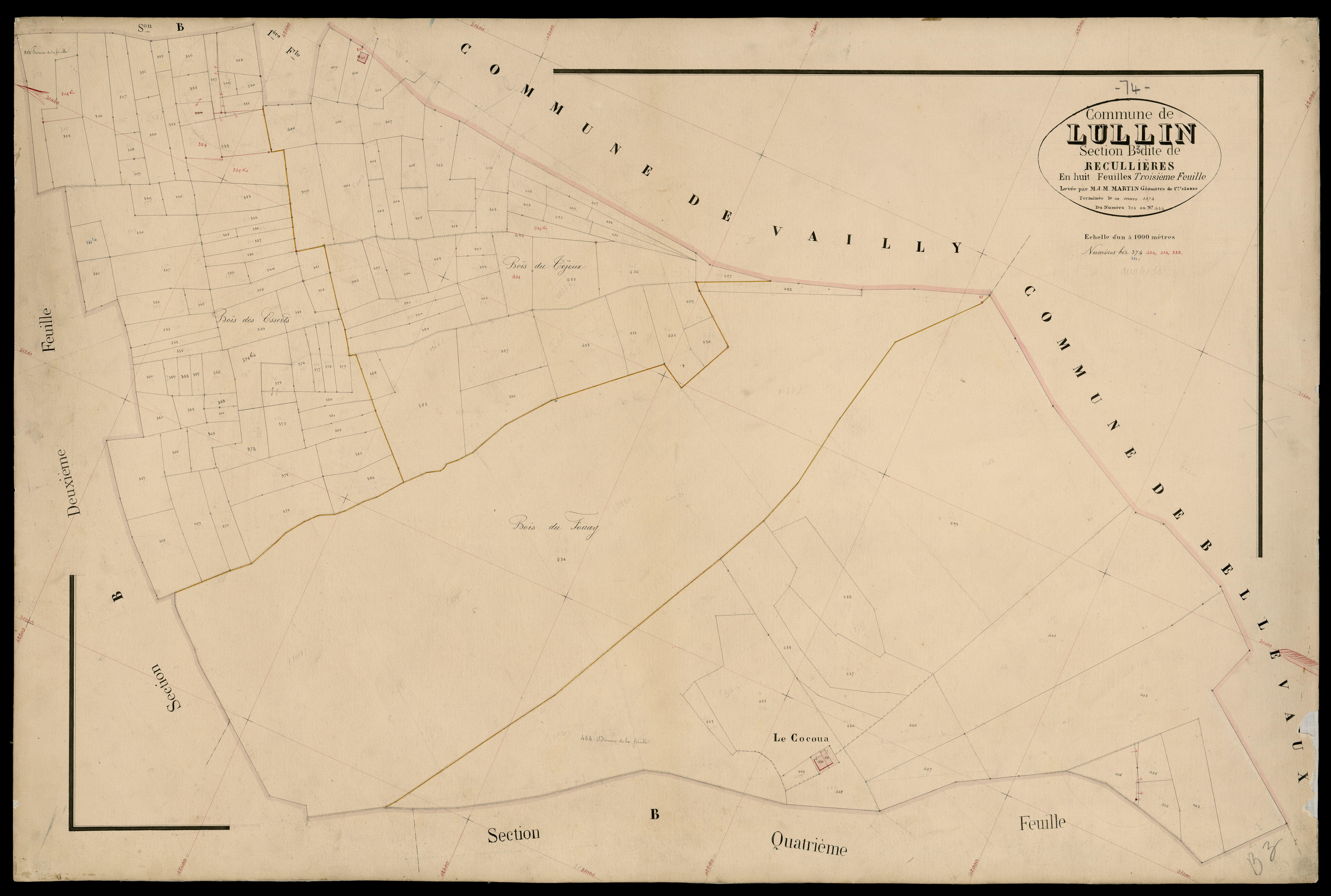 3 P 3 5456 - Feuille n° 4, parcelles n° 4 à 49 - 2 novembre 1874
