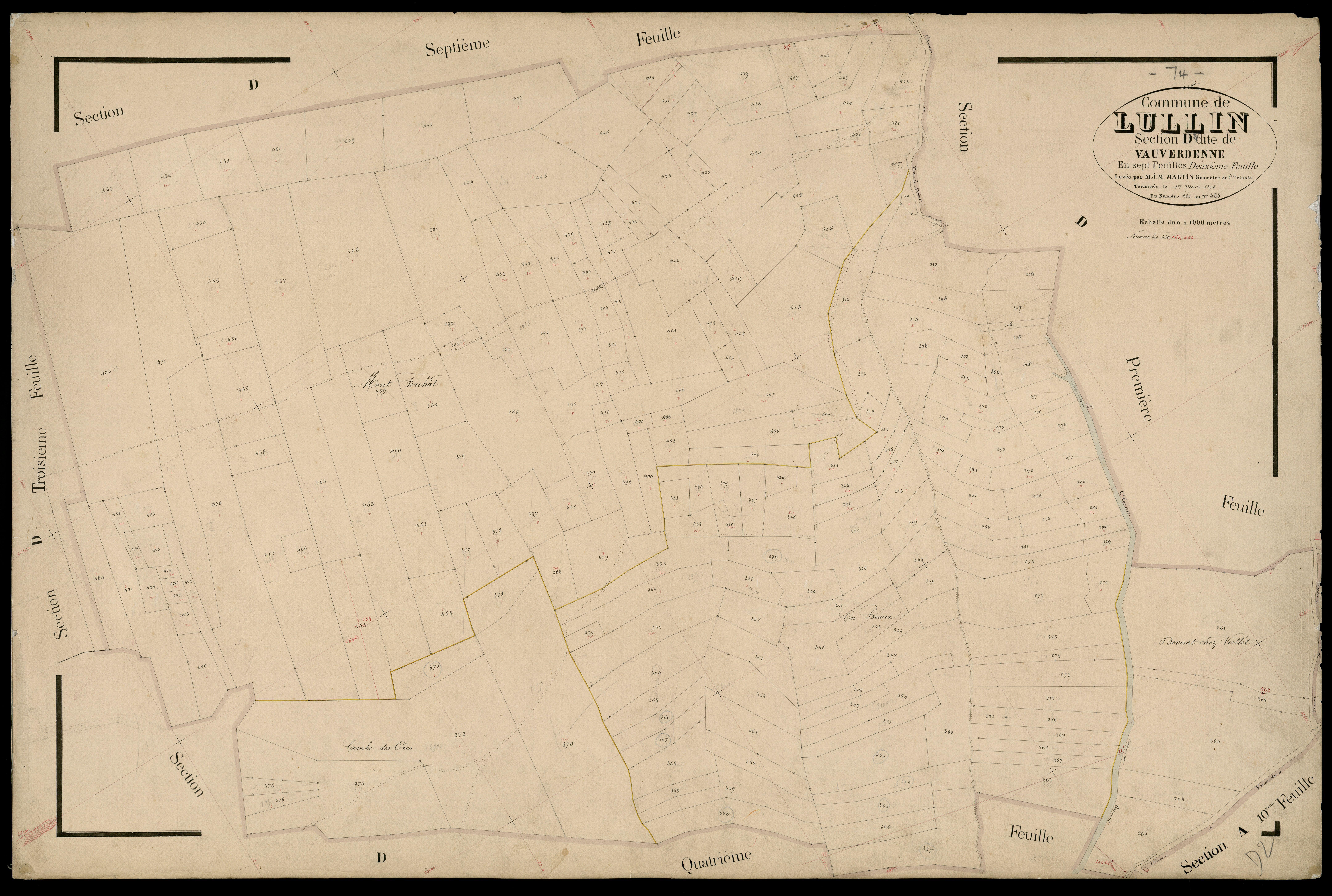 3 P 3 5471 - Feuille n° 3, parcelles n° 486 à 78 - 1er mars 1875