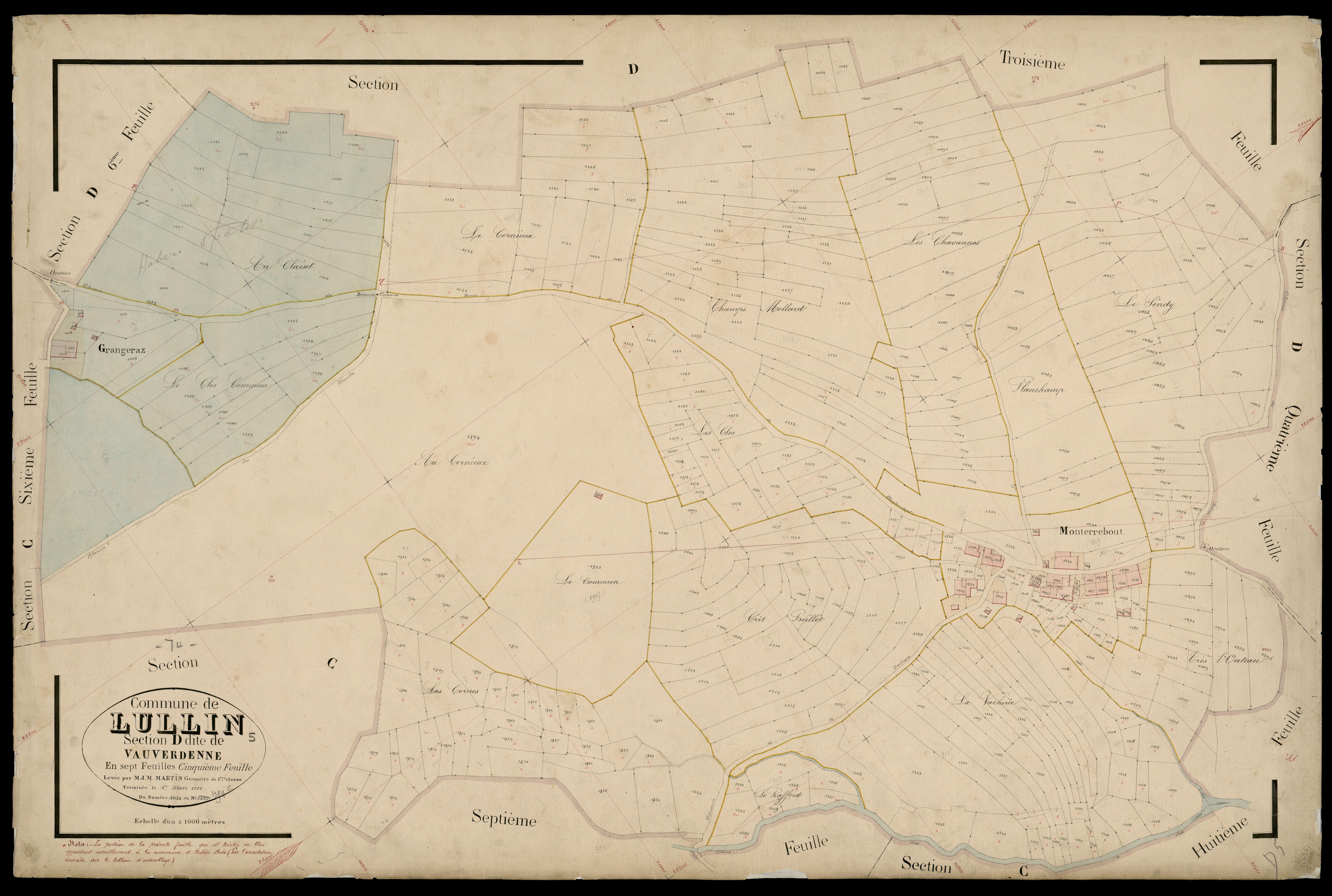3 P 3 5474 - LACUNE Feuille n° 6, parcelles n° - Sans date