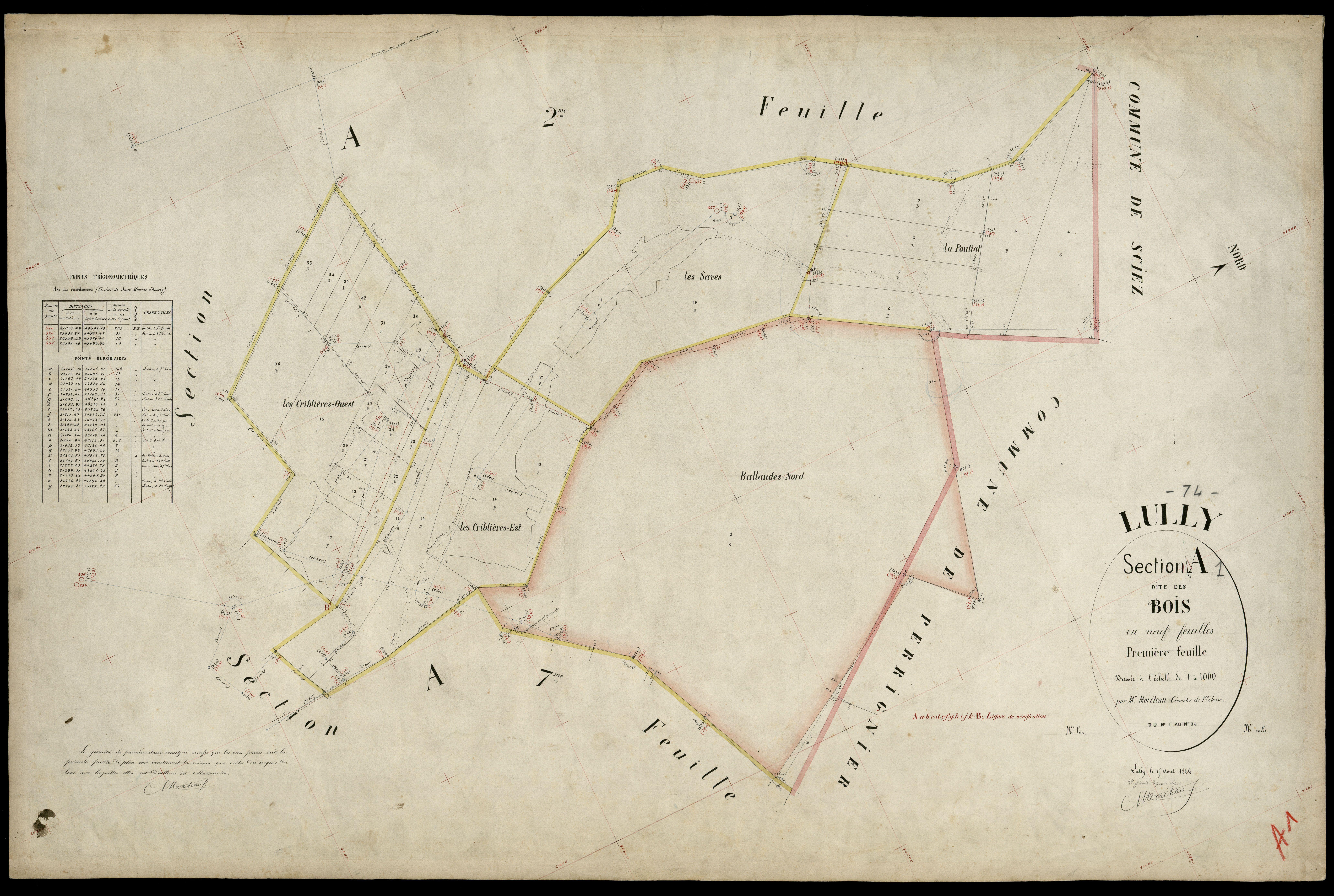 3 P 3 5478 - Feuille n° 2, parcelles n° 37 à 47 - 17 avril 1886