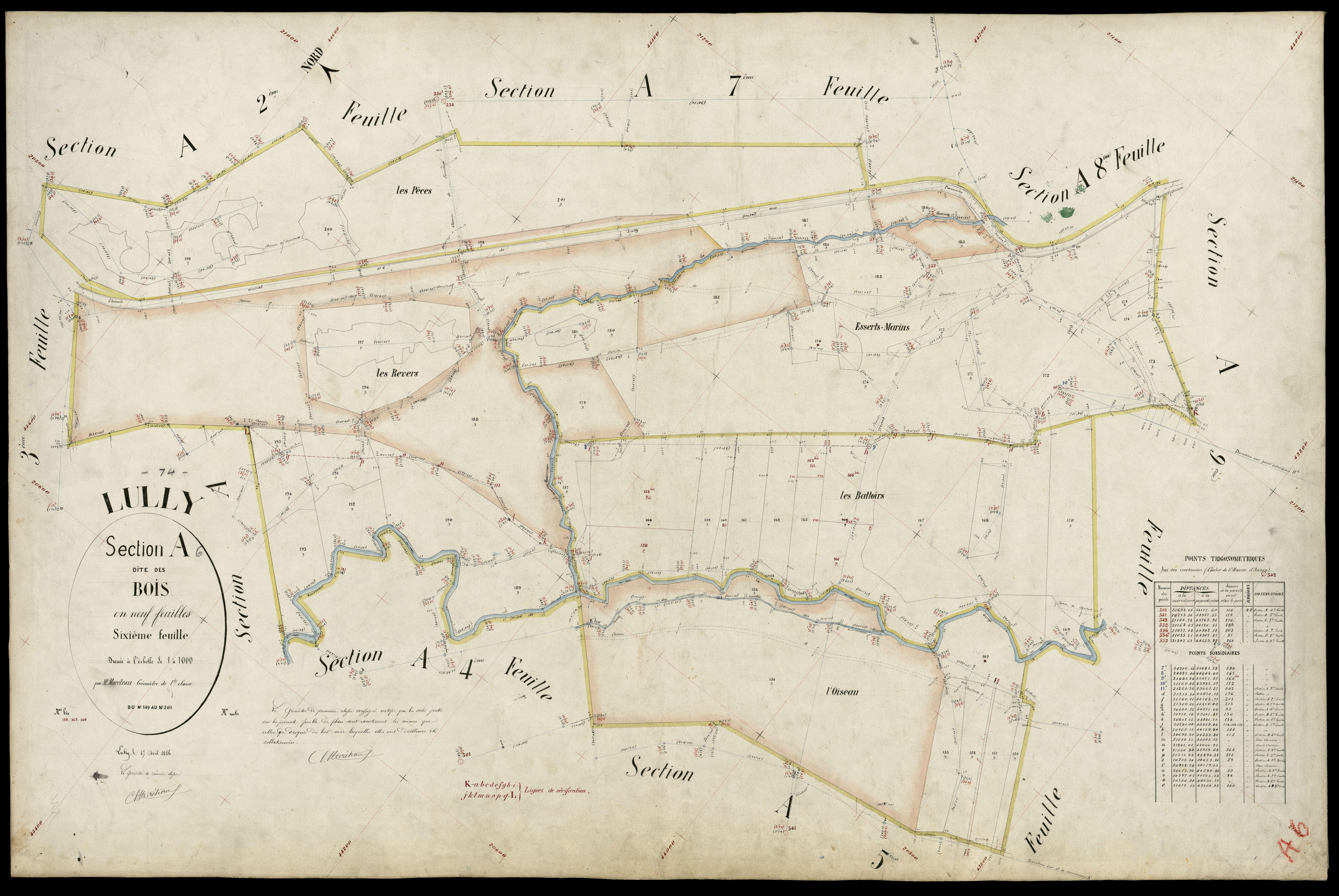 3 P 3 5483 - Feuille n° 7, parcelles n° 202 à 244 - 17 avril 1886