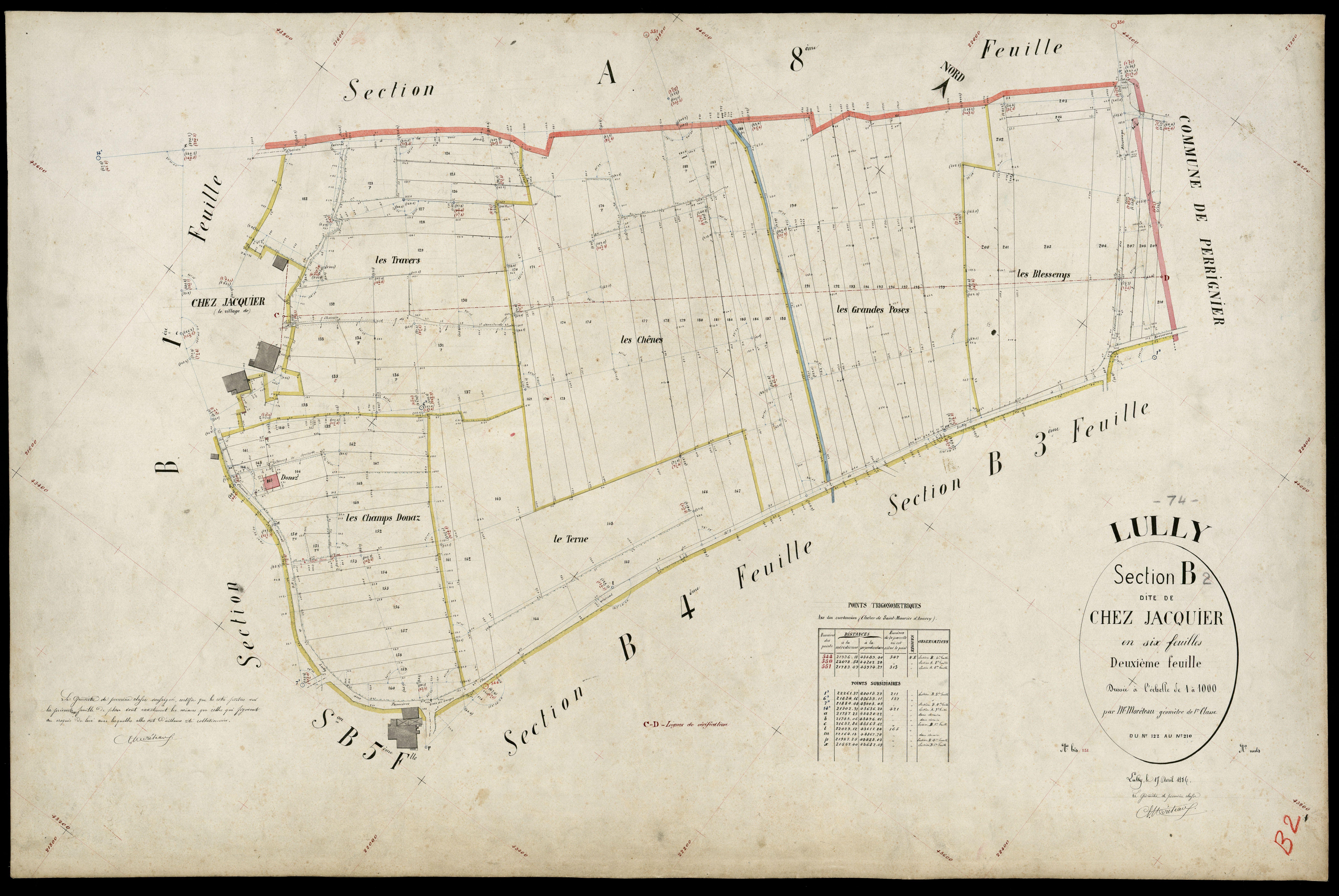3 P 3 5488 - Feuille n° 3, parcelles n° 211 à 306 - 17 avril 1886