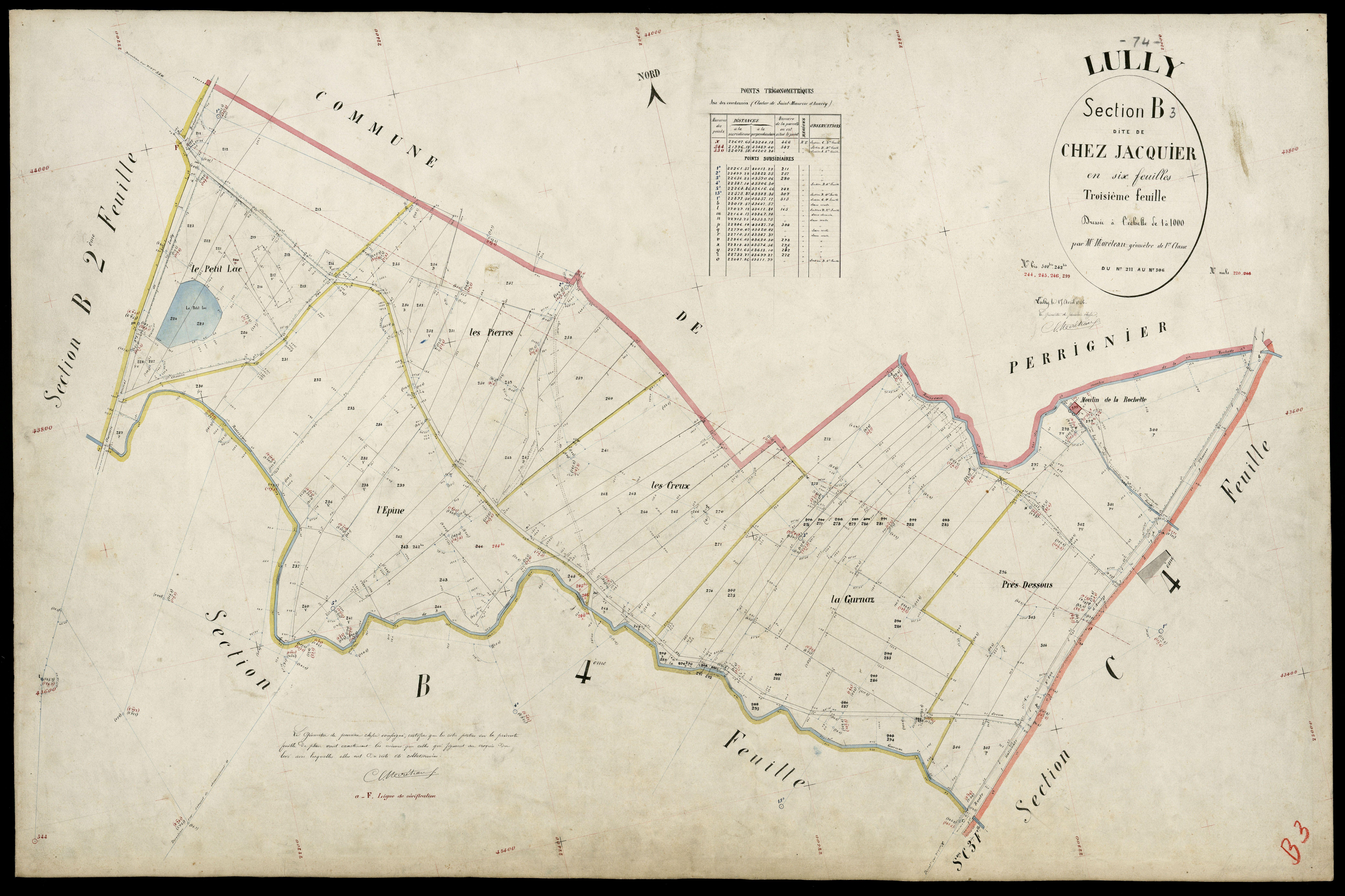 3 P 3 5489 - Feuille n° 4, parcelles n° 307 à 403 - 17 avril 1886