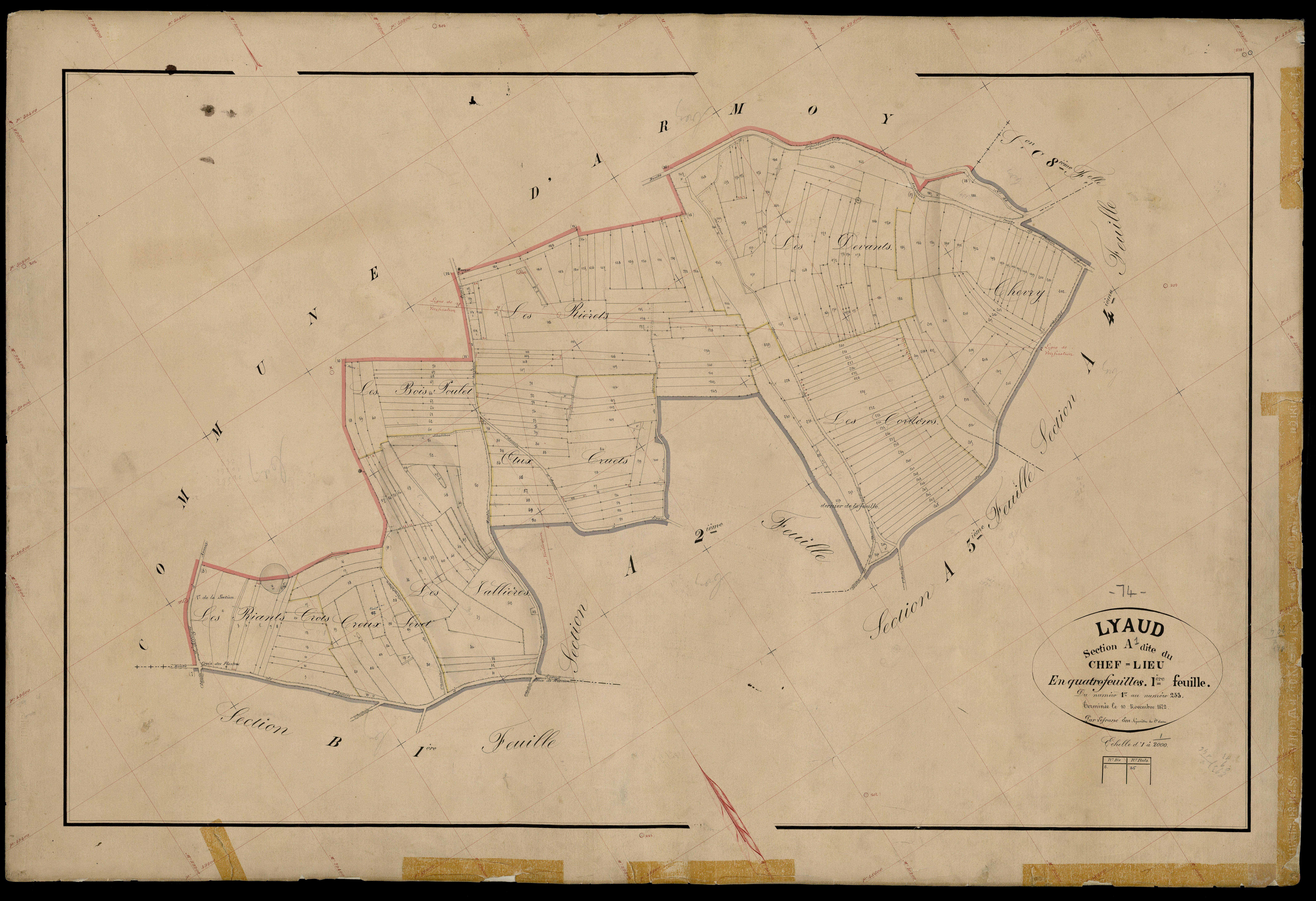 3 P 3 5498 - Feuille n° 2, parcelles n° 24 à 390 - 12 novembre 1872