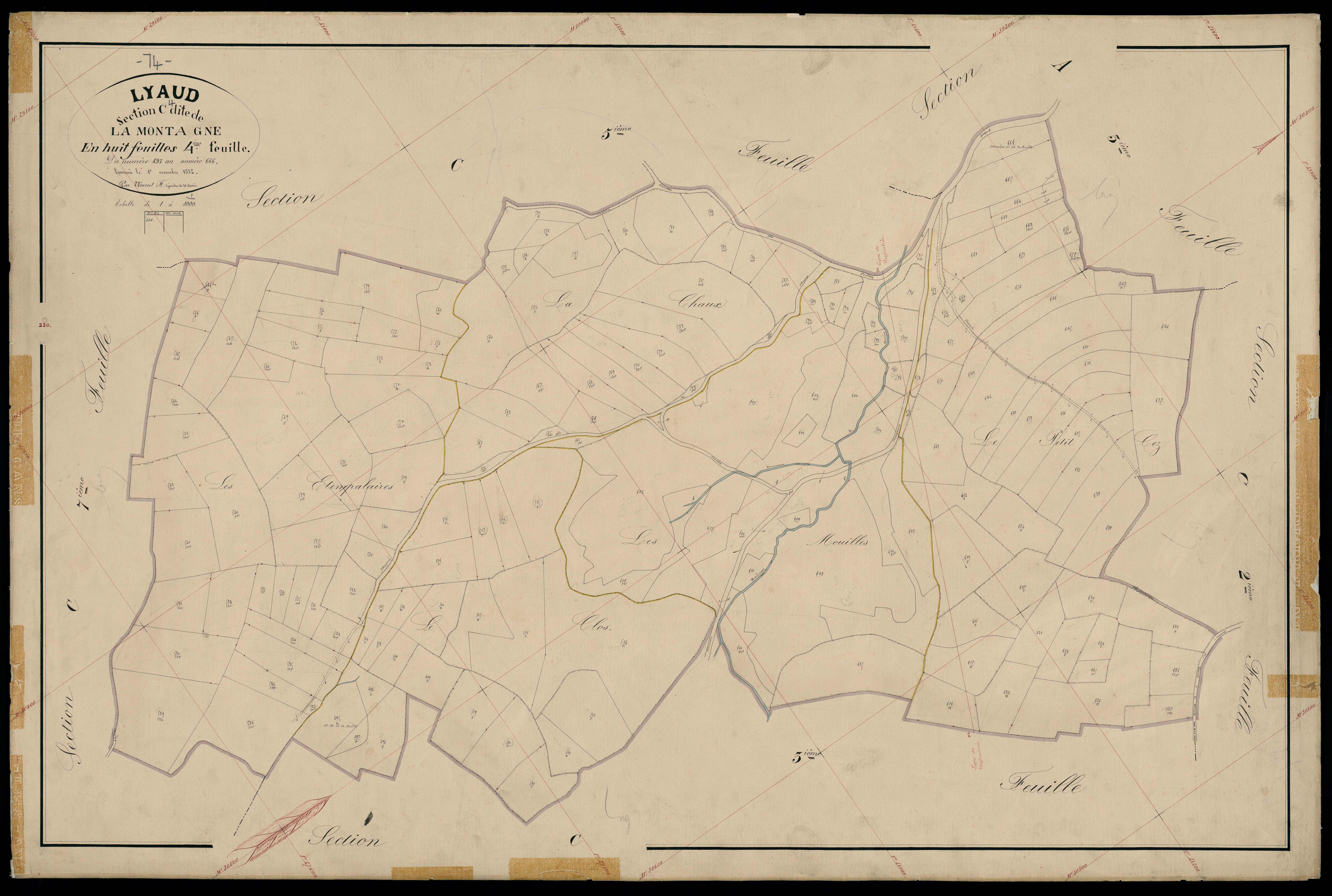 3 P 3 5507 - Feuille n° , parcelles n° 667 à 886 - 1er novembre 1872