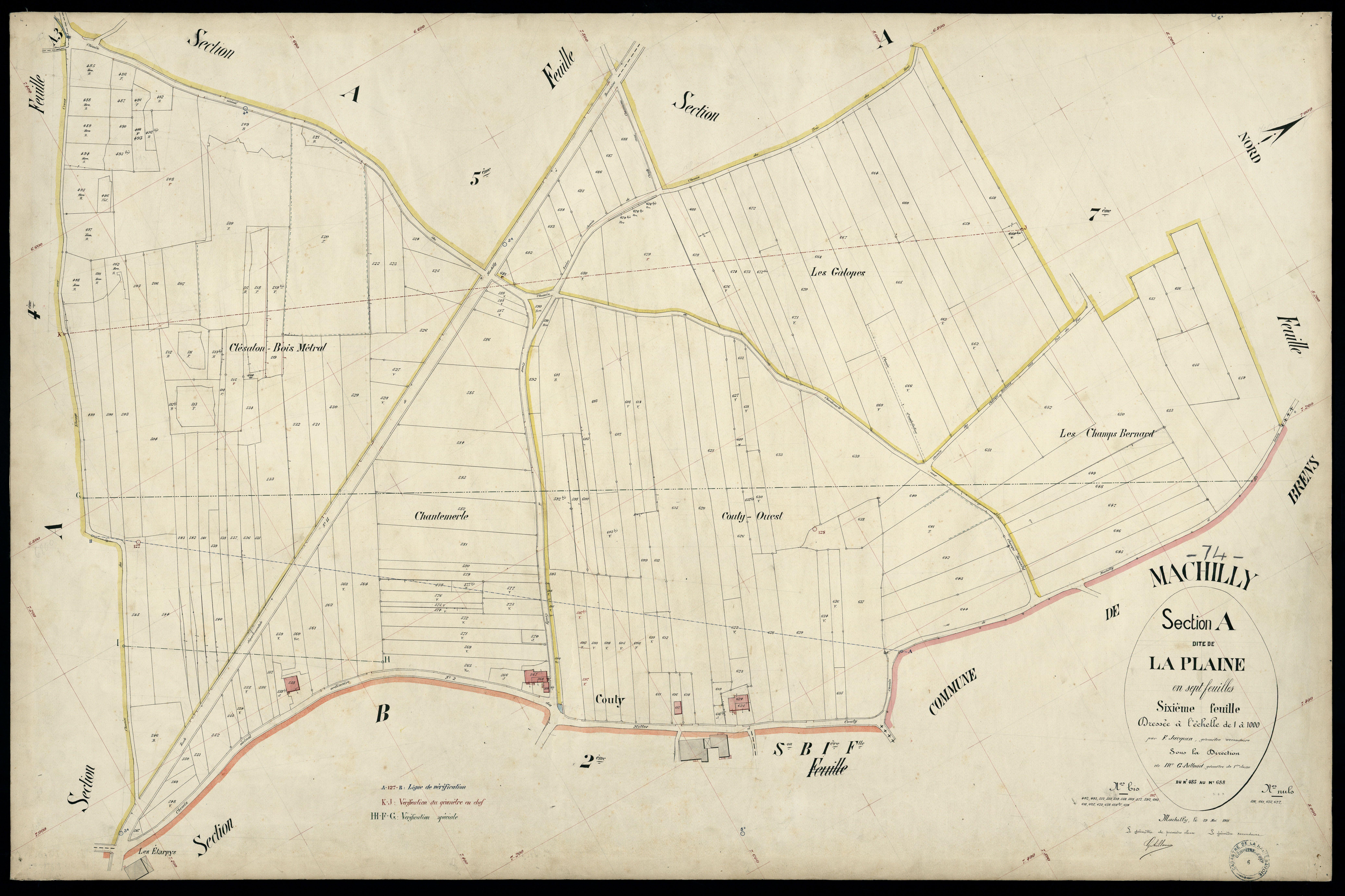 3 P 3 5518 - Feuille n° 7, parcelles n° 689 à 788 - 29 mai 1901
