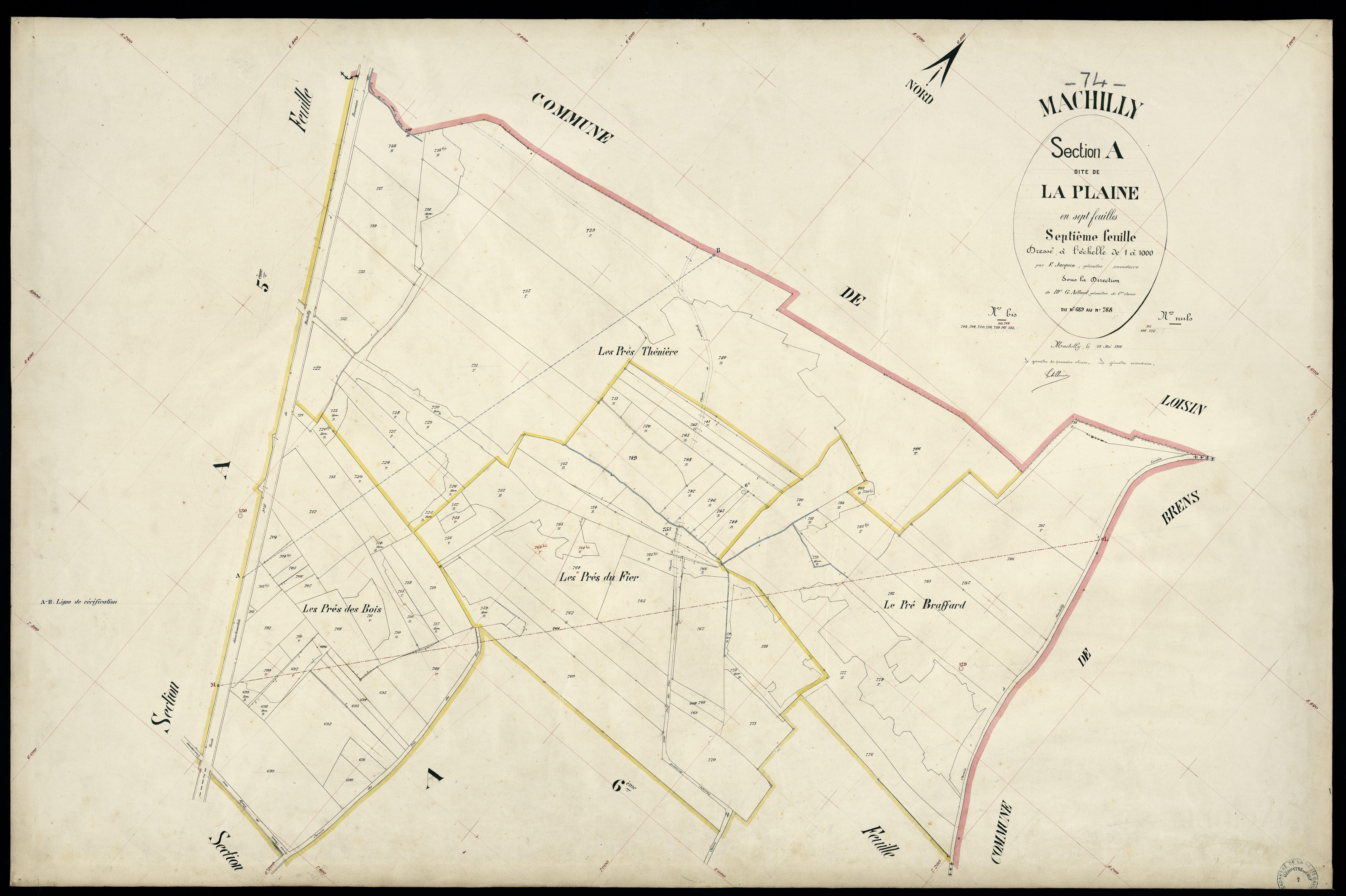 Section B : Chef-lieu - 1901