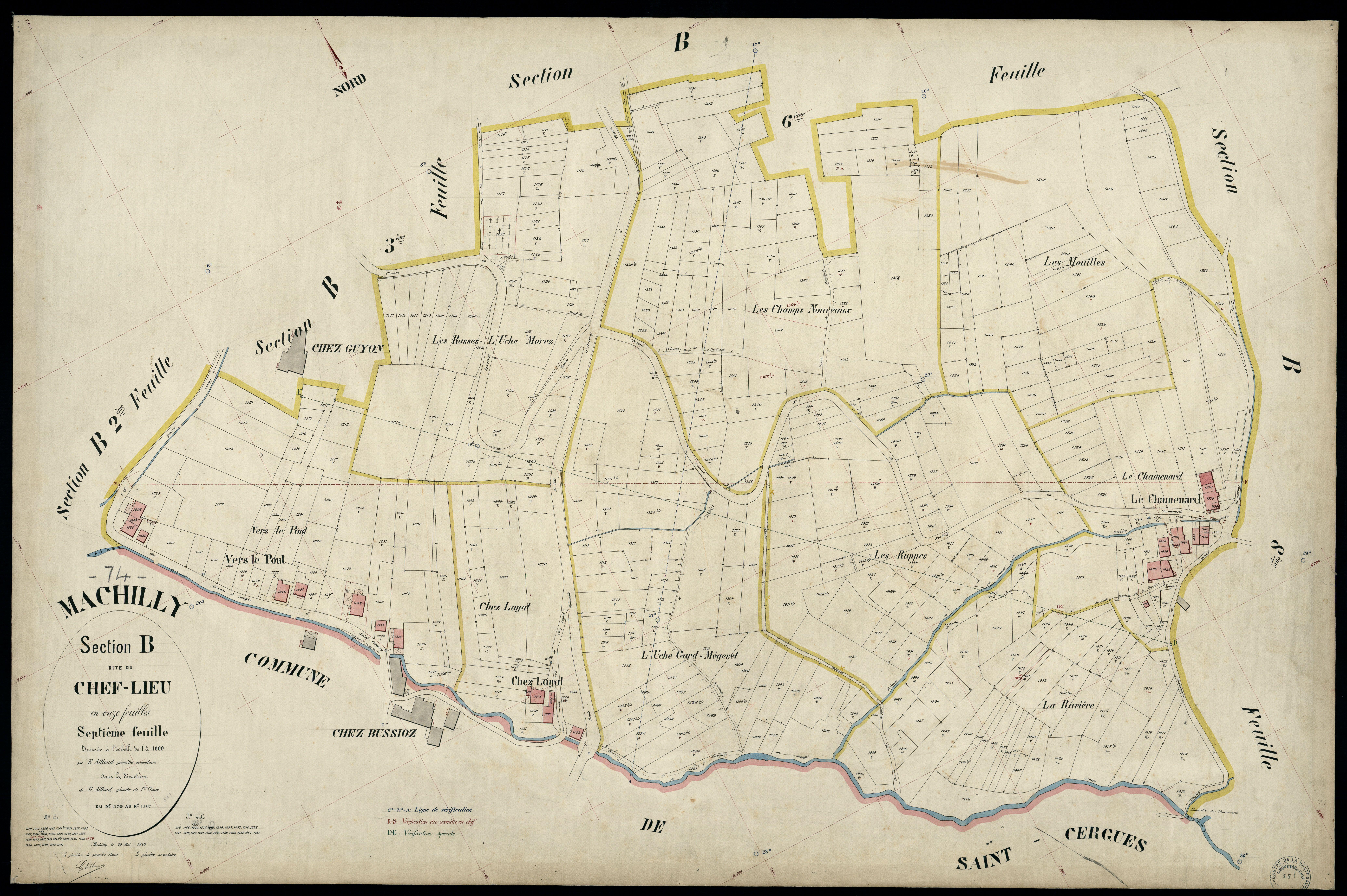 3 P 3 5526 - Feuille n° 8, parcelles n° 168 à 1762 - 29 mai 1901