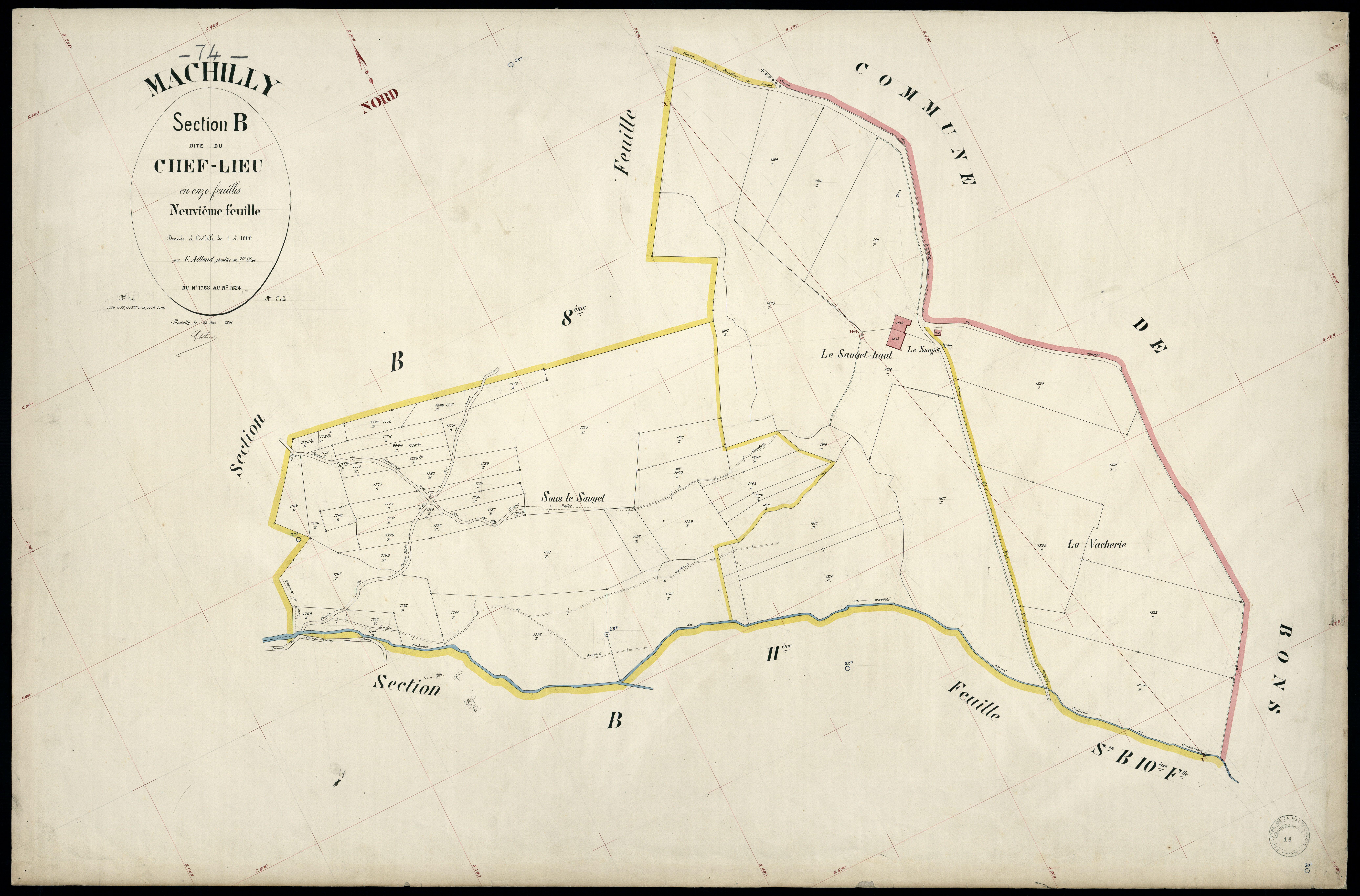 3 P 3 5528 - Feuille n° 10, parcelles n° 182 à 184 - 29 mai 1901