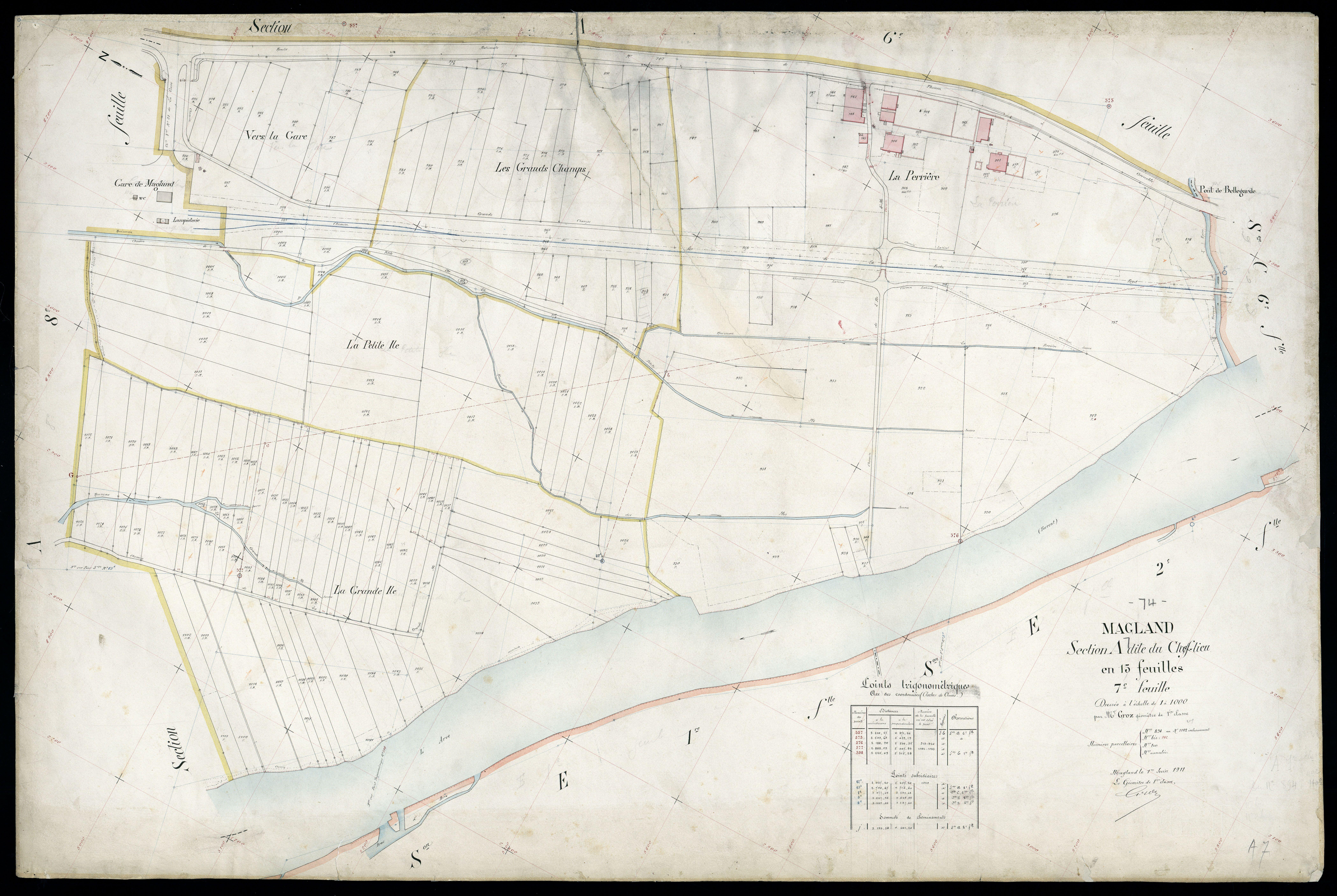3 P 3 5540 - Feuille n° 8, parcelles n° 1103 à 1391 - 1er juin 1911