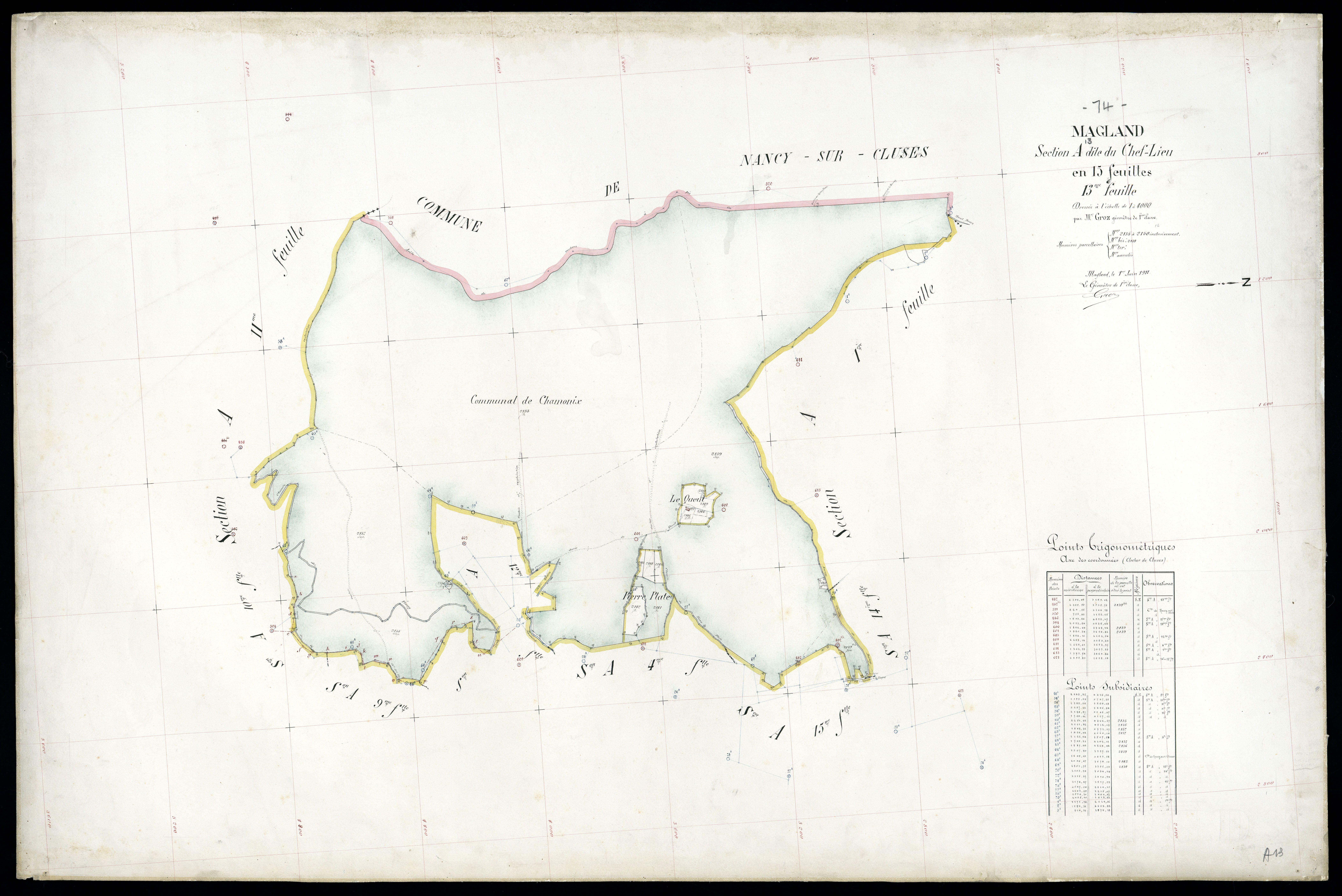 3 P 3 5546 - Feuille n° 14, parcelles n° 211 à 2340 - 1er juin 1911