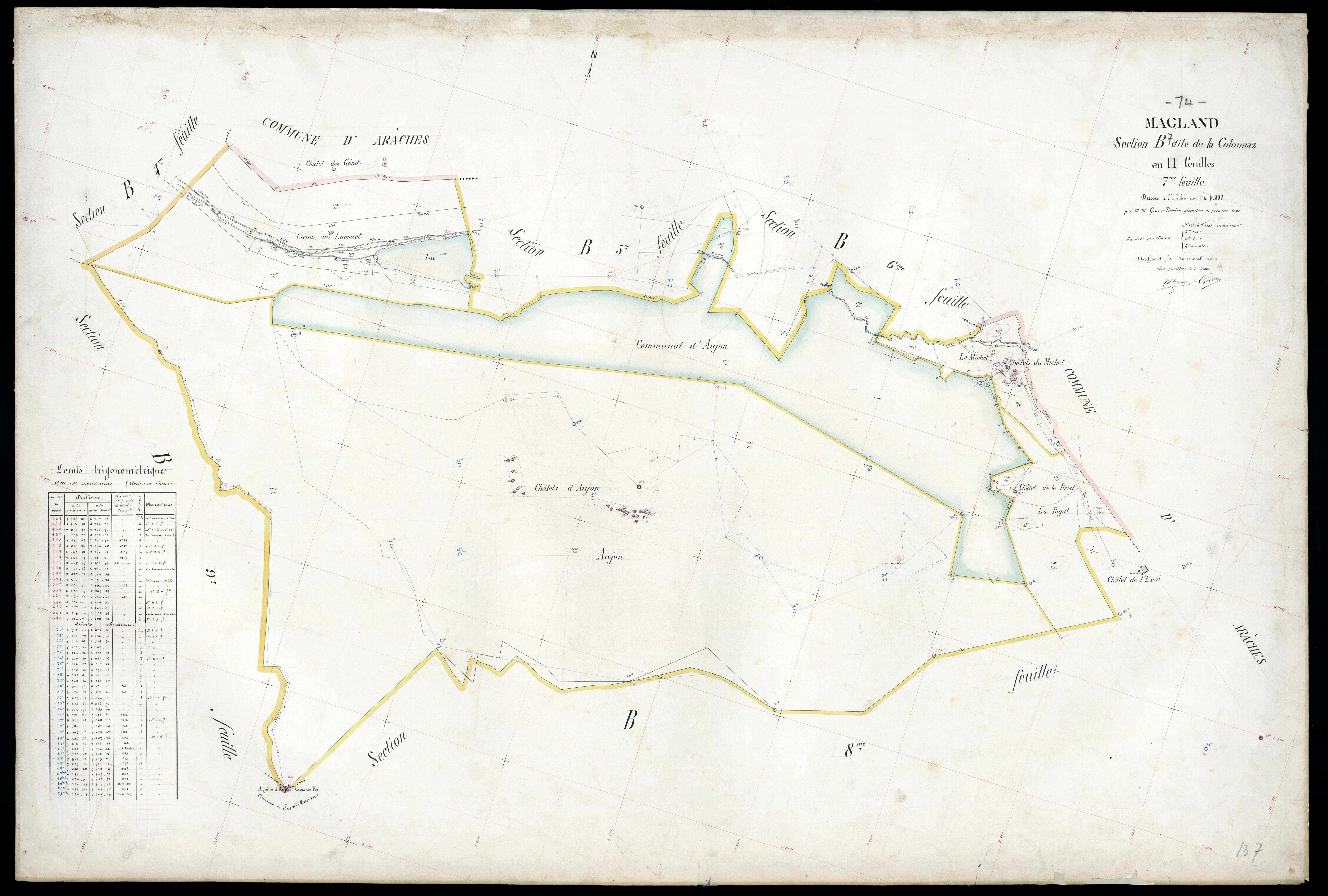 3 P 3 5555 - Feuille n° 8, parcelles n° 1288 à 1293 - 20 avril 1911