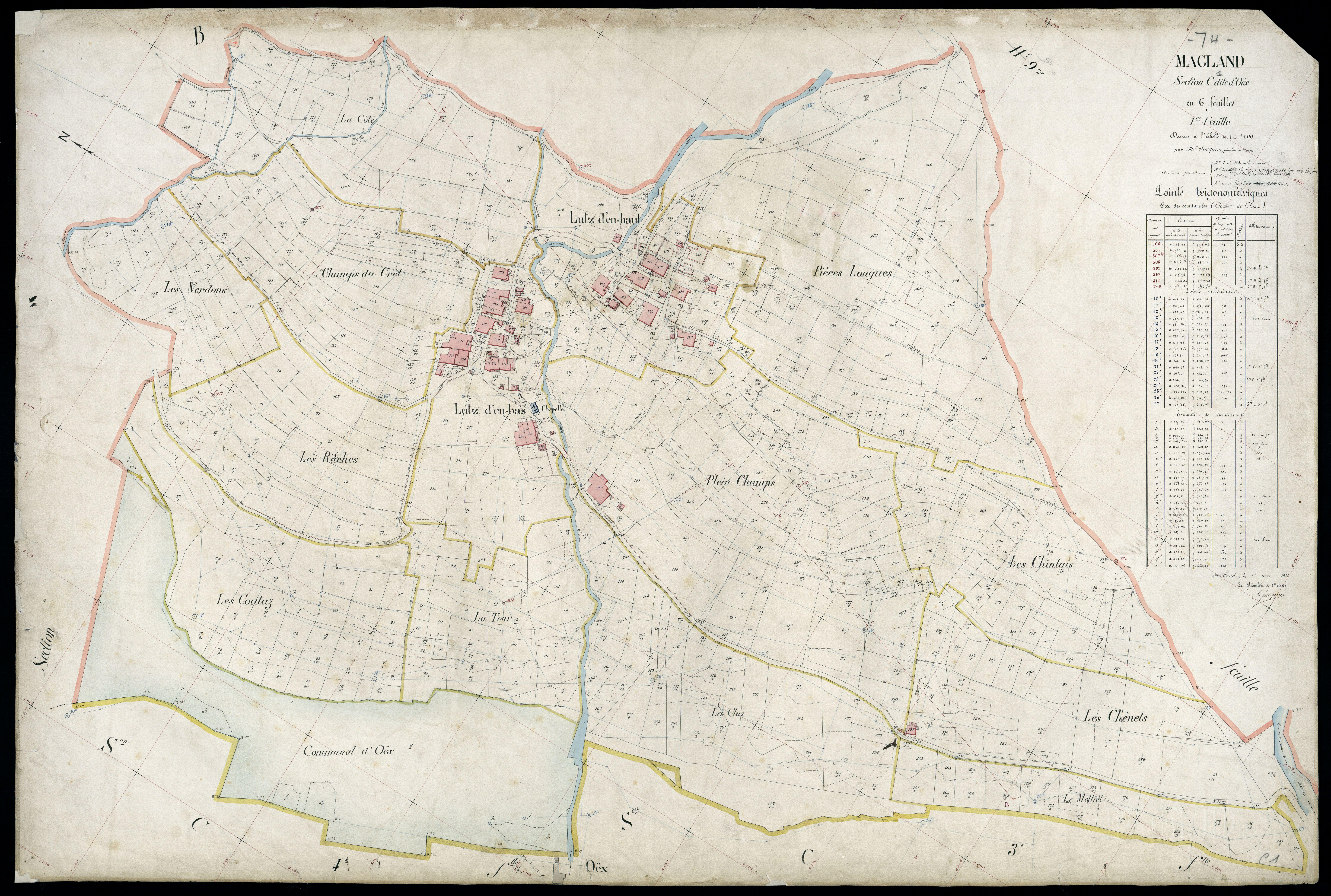 3 P 3 5560 - Feuille n° 2, parcelles n° 83 à 880 - 1er mai 1911