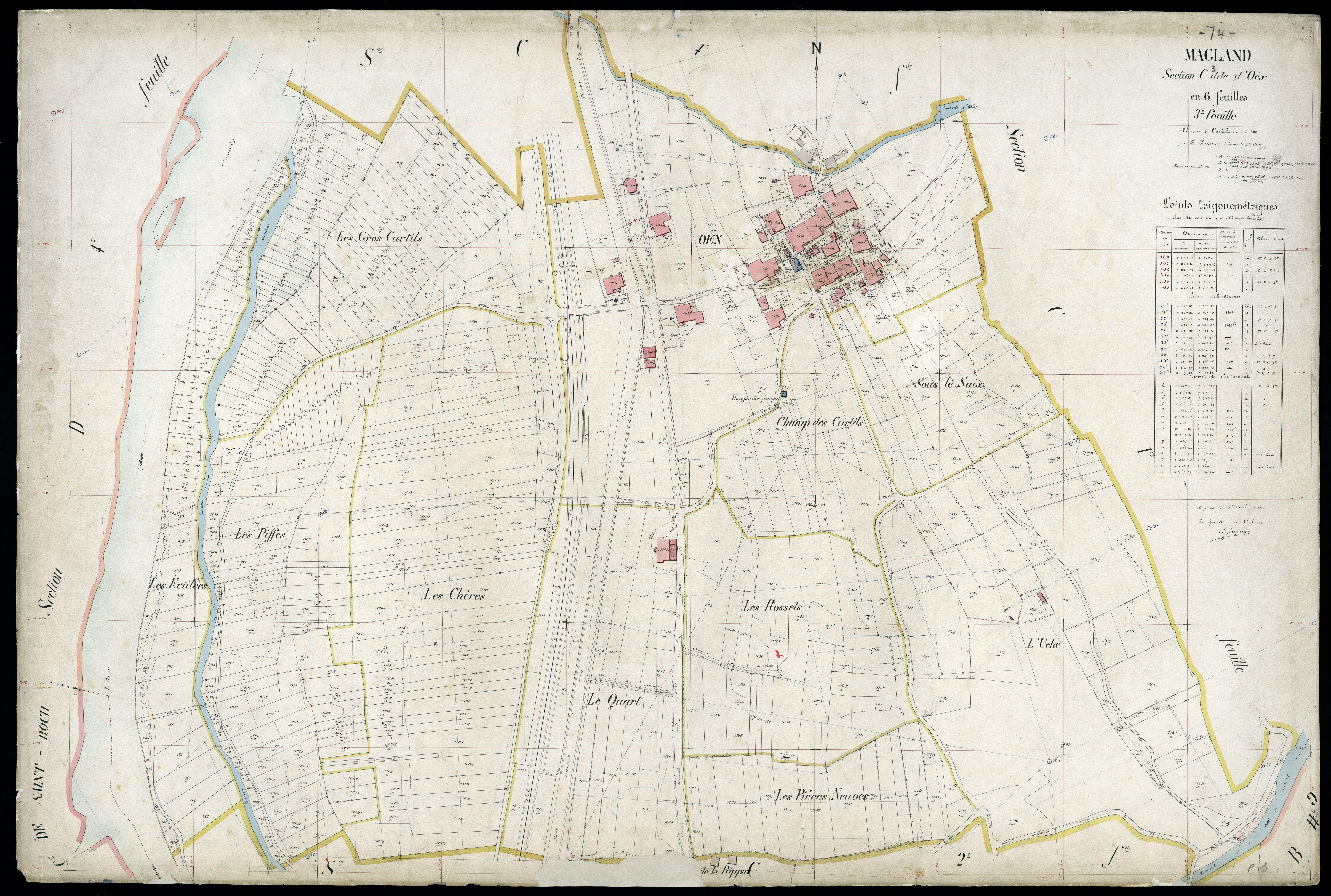 3 P 3 5562 - Feuille n° 4, parcelles n° 108 à 1873 - 1er mai 1911
