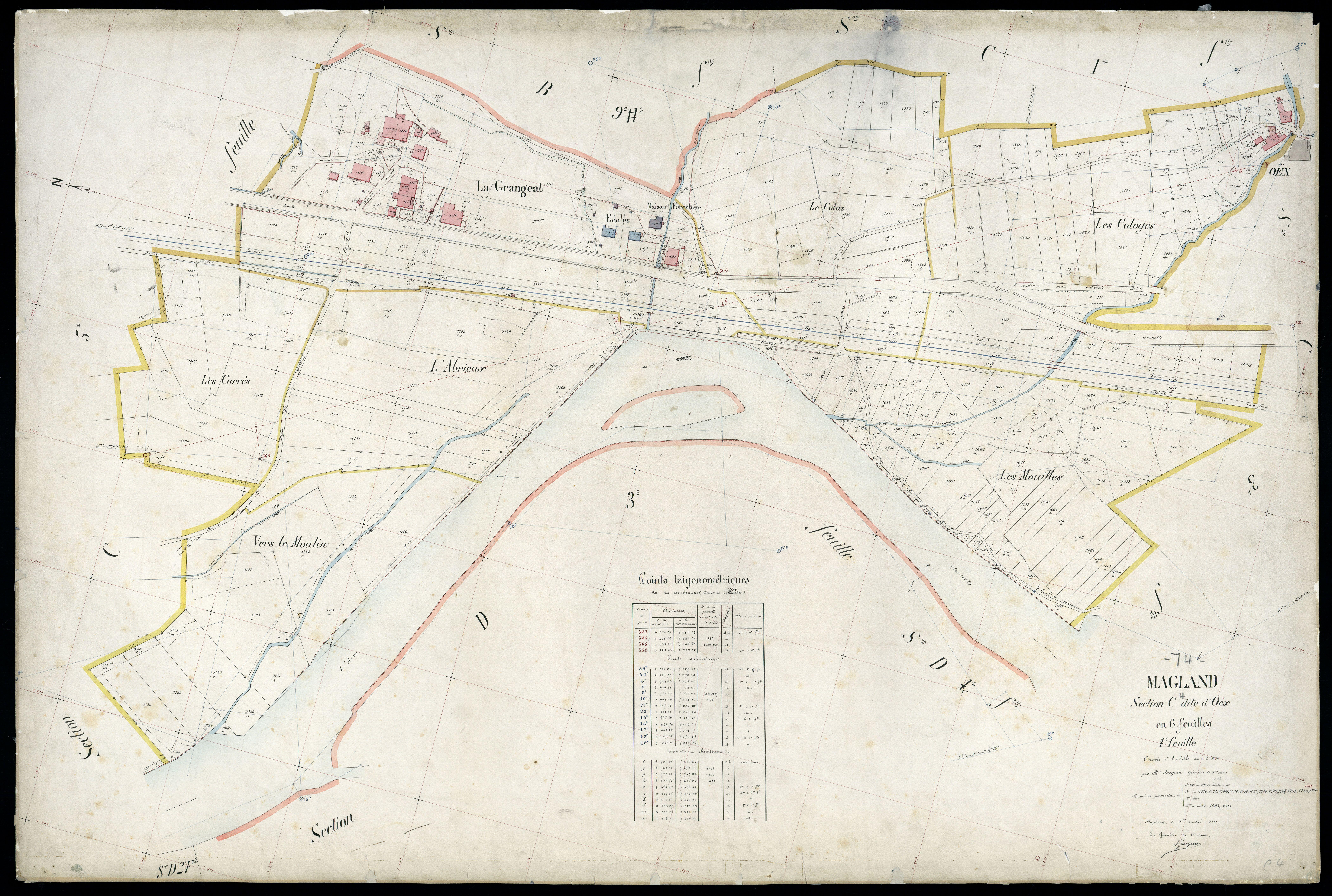 3 P 3 5563 - Feuille n° , parcelles n° 1874 à 2170 - 1er mai 1911