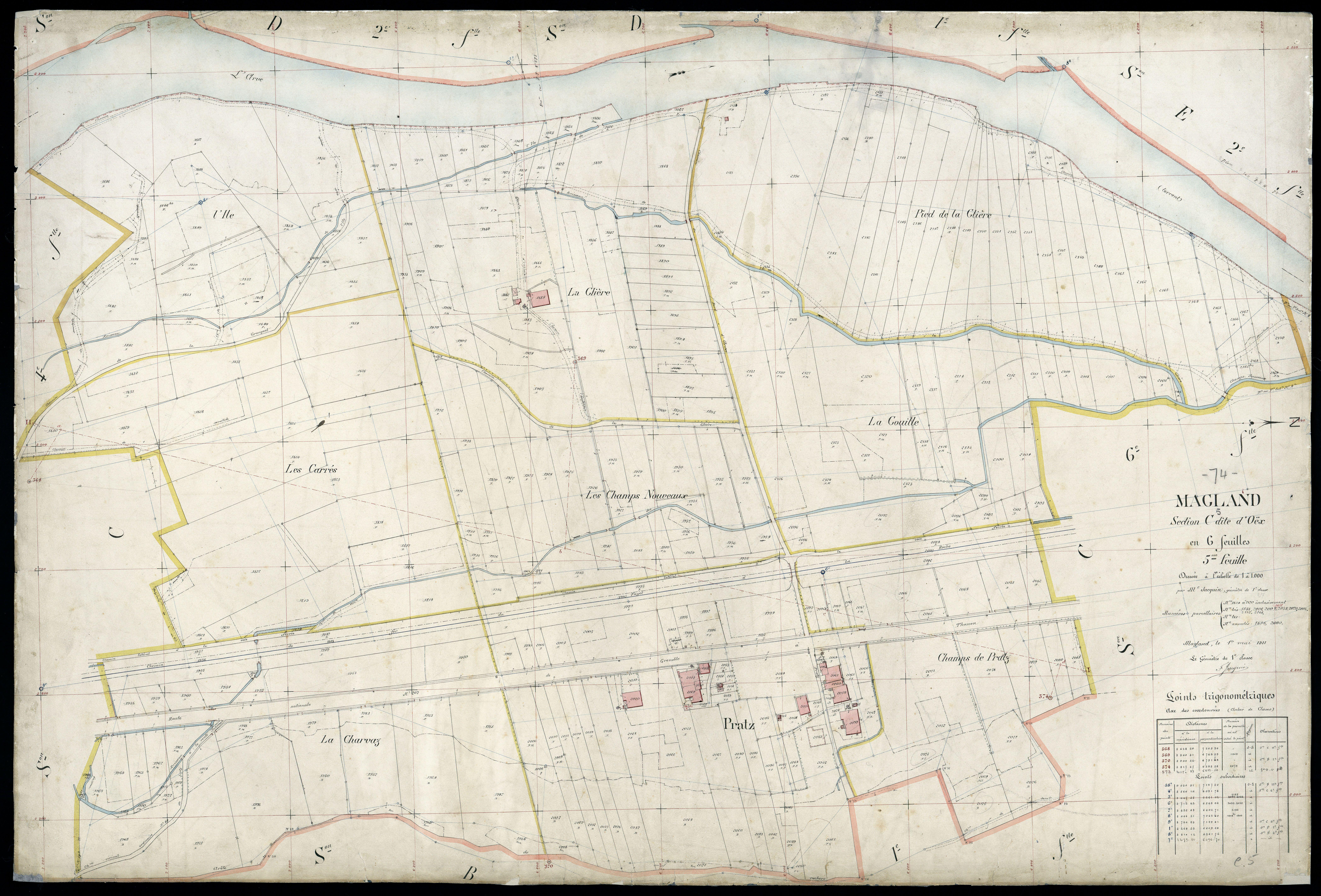 3 P 3 5564 - Feuille n° 6, parcelles n° 2171 à 236 - 1er mai 1911