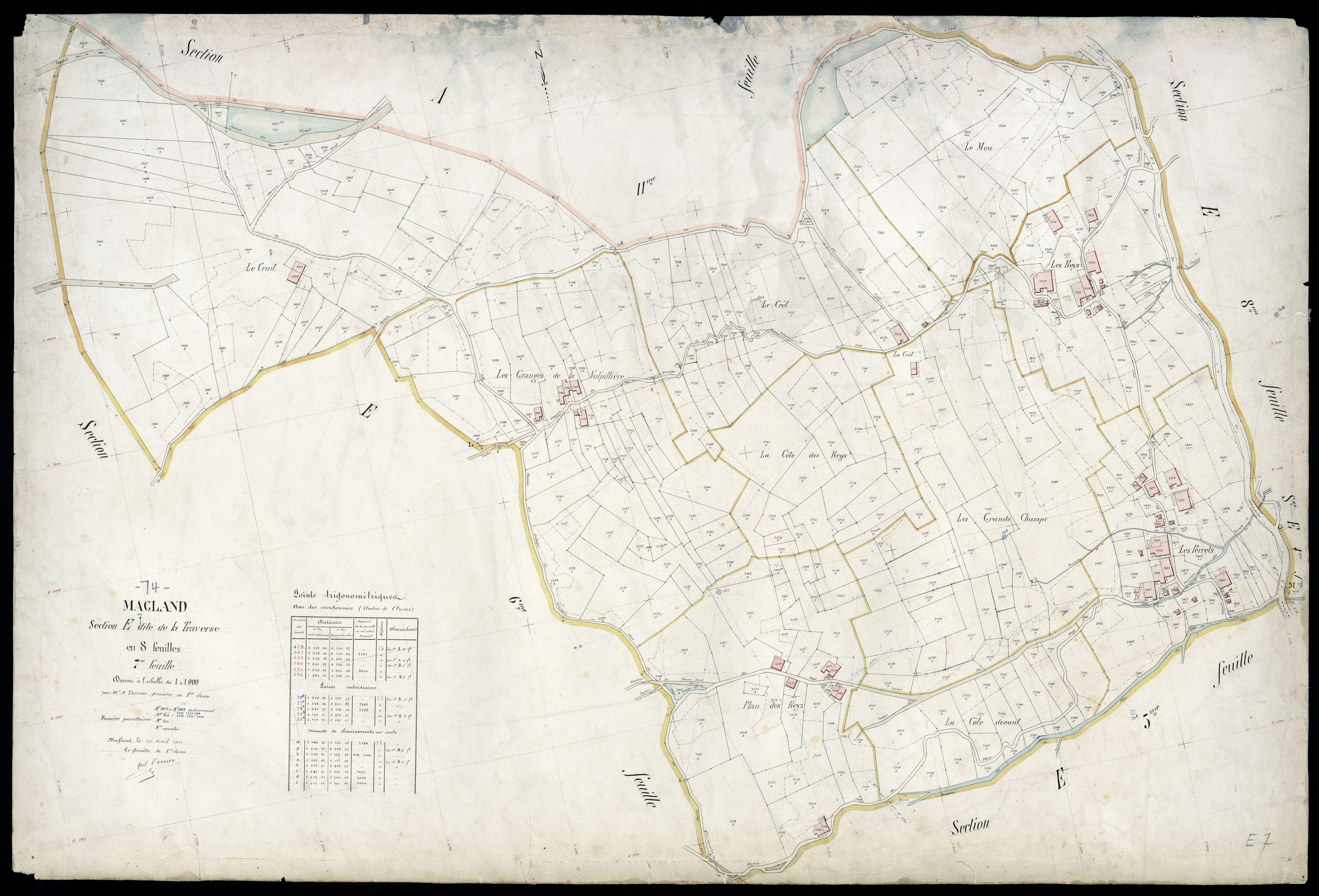 3 P 3 5581 - Feuille n° 8, parcelles n° 248 à 287 - 20 avril 1911