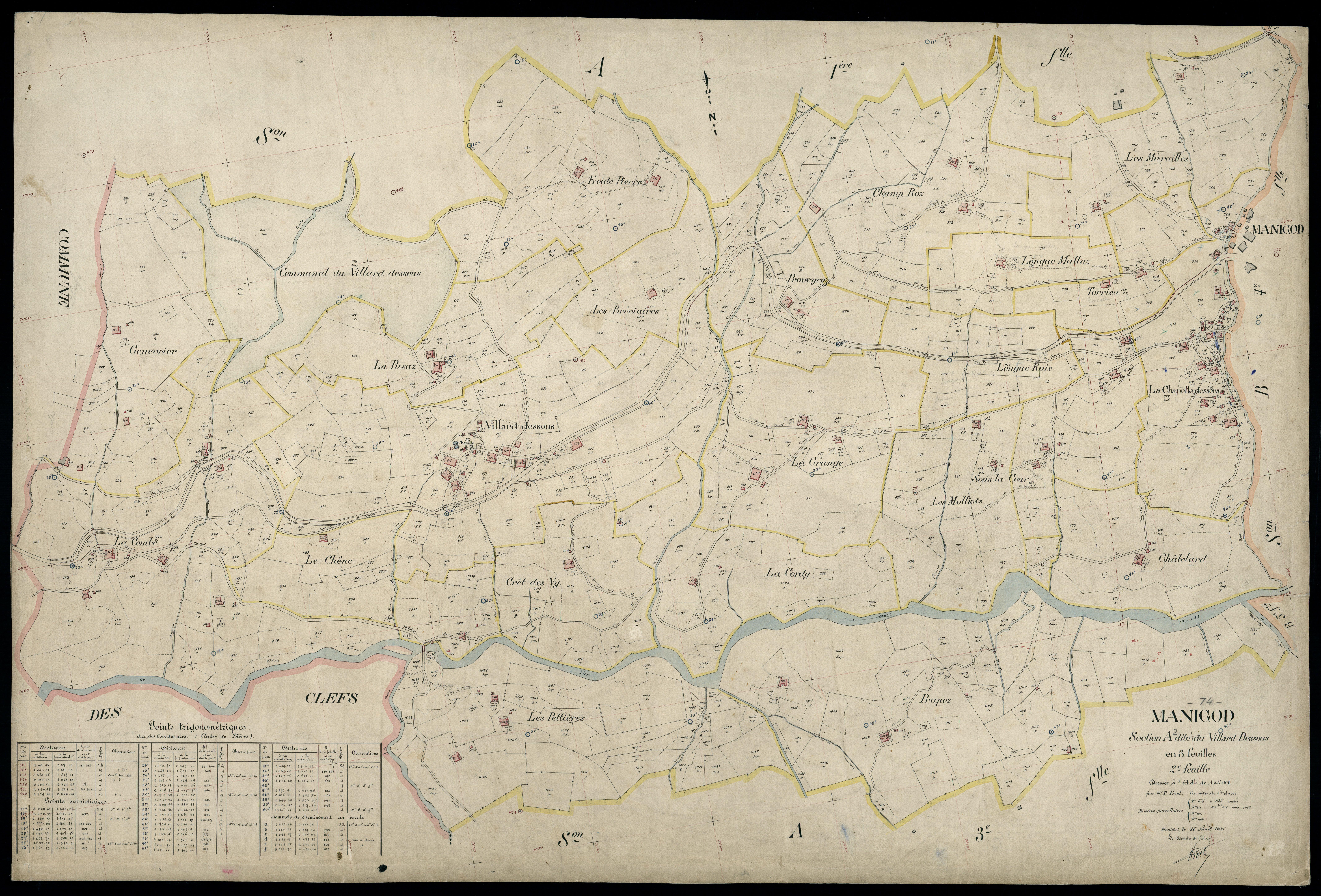 3 P 3 5585 - Feuille n° 3, parcelles n° 1136 à 1733 - 25 août 1925