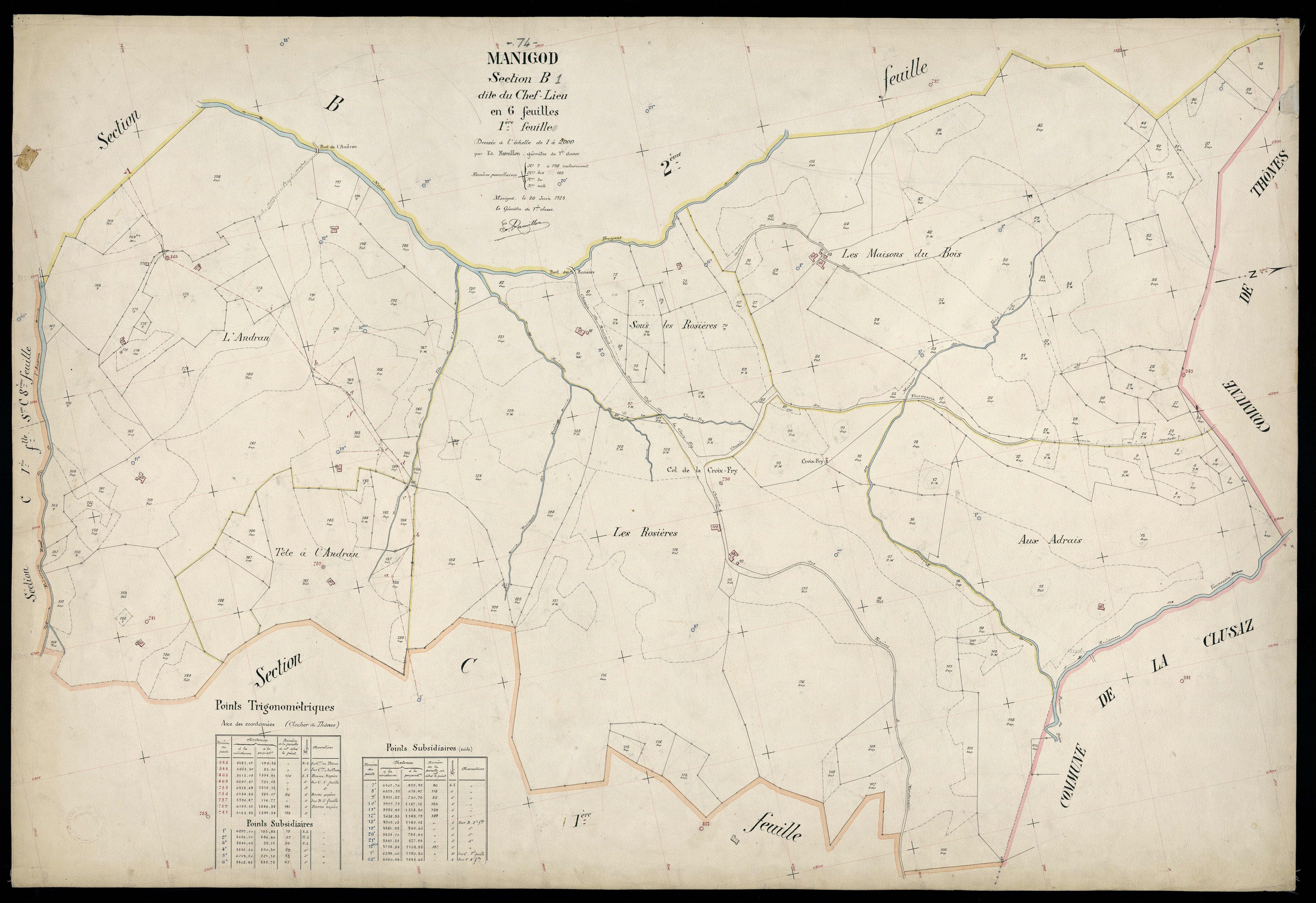 3 P 3 5587 - Feuille n° 2, parcelles n° 199 à 408 - 20 juin 1925