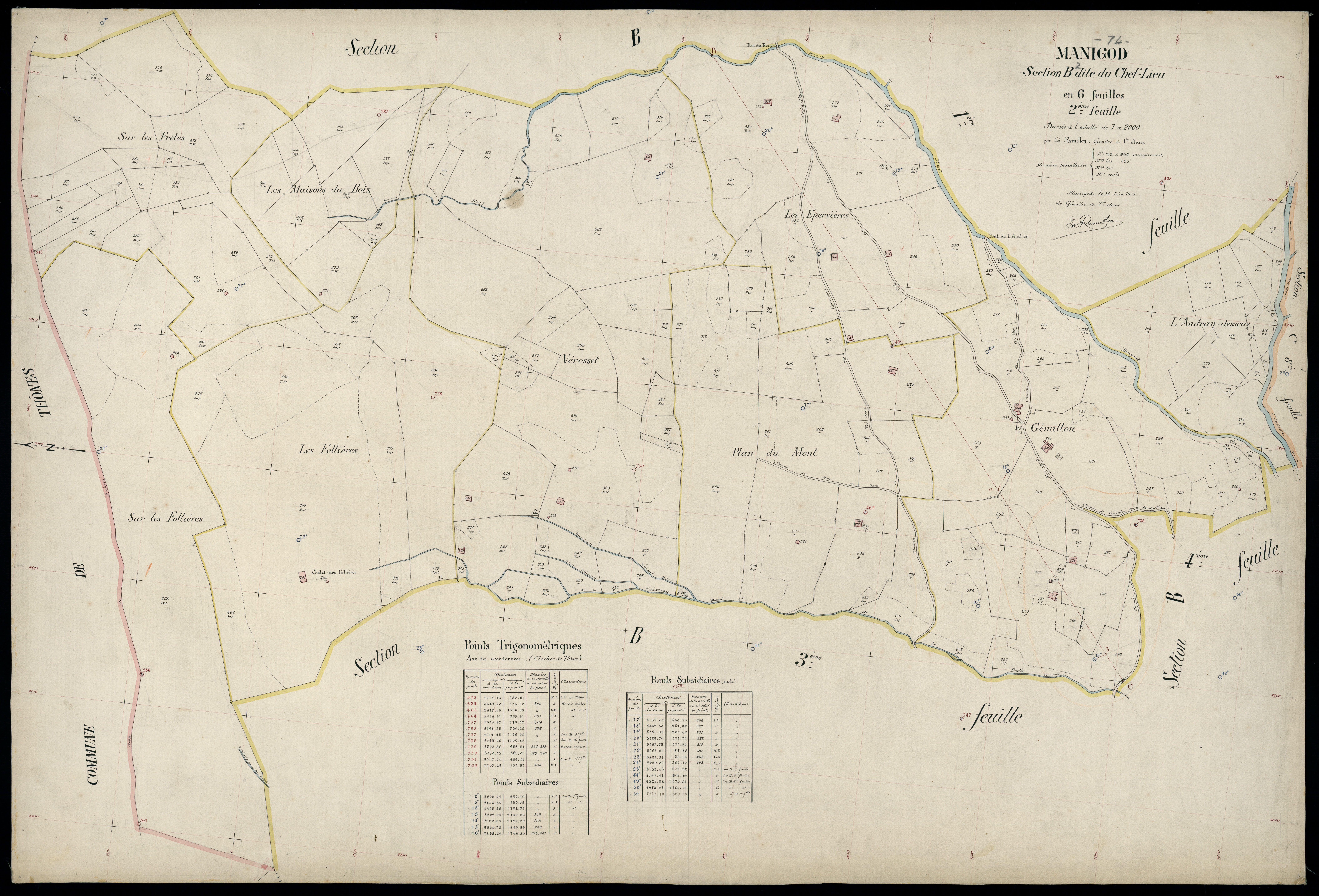 3 P 3 5588 - Feuille n° 3, parcelles n° 409 à 803 - 20 juin 1925