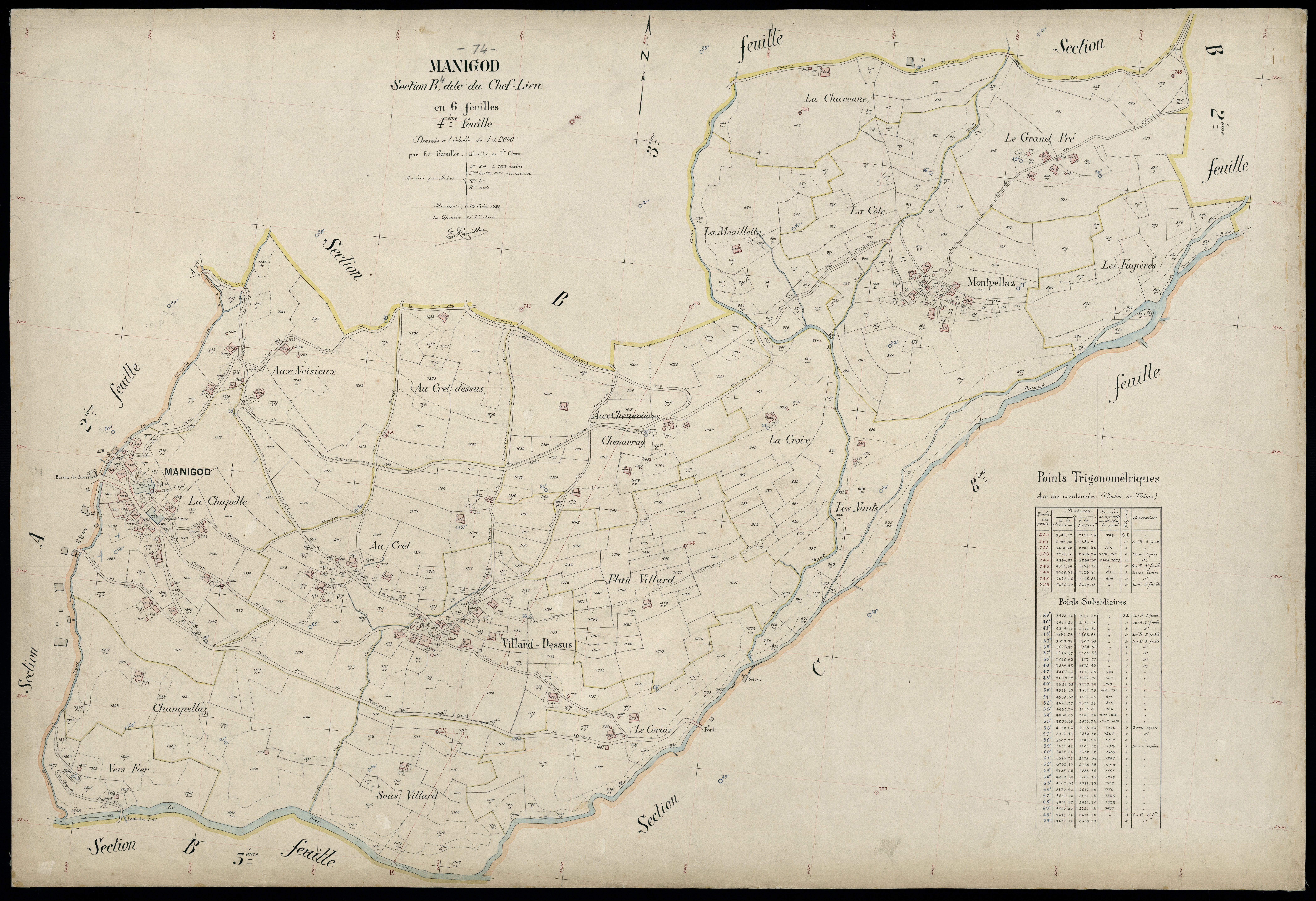 3 P 3 5590 - Feuille n° , parcelles n° 1409 à 1849 - 20 juin 1925